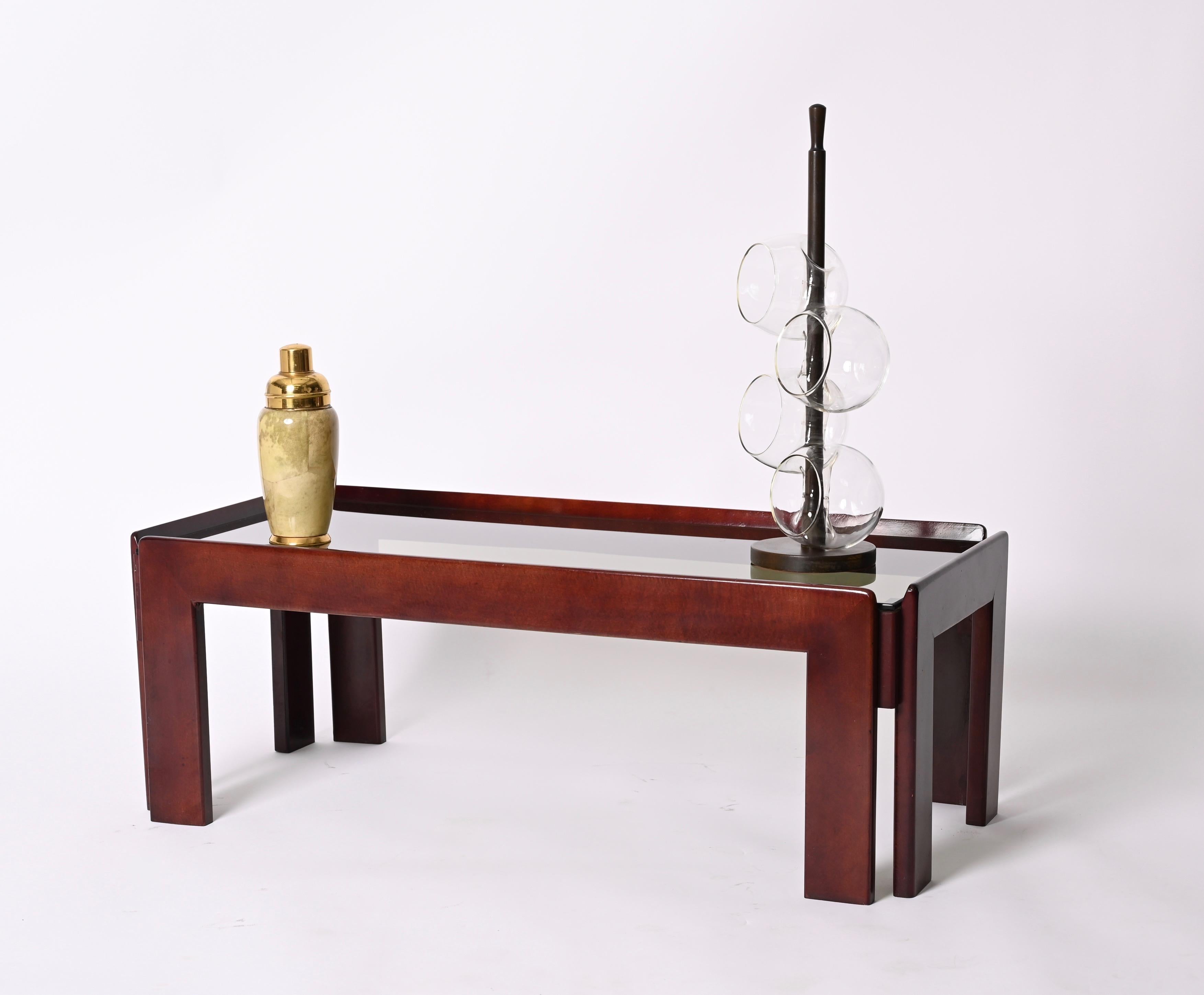Afra & Tobia Scarpa Midcentury Wood Italian Coffee Table for Cassina, 1960s 6