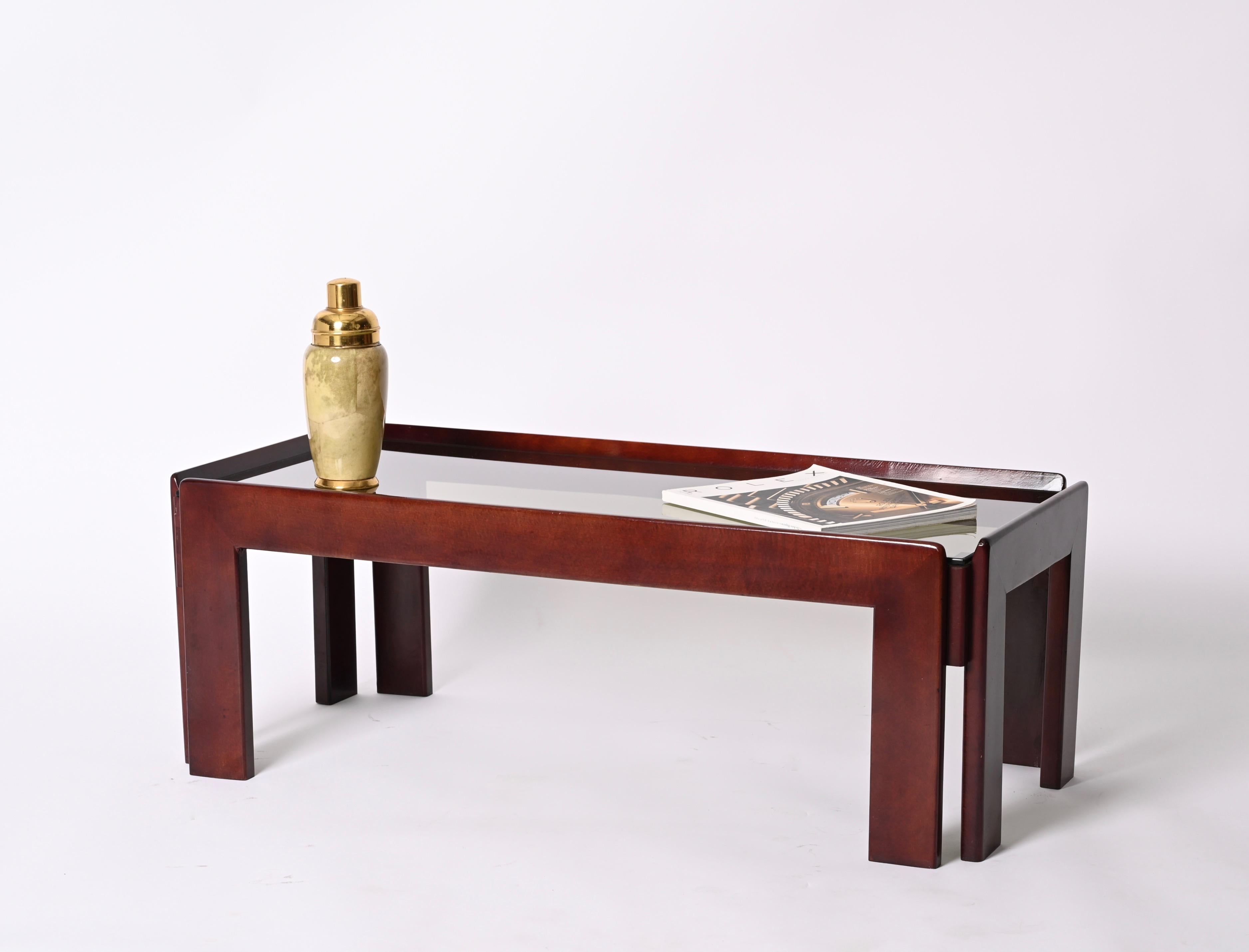 Afra & Tobia Scarpa Midcentury Wood Italian Coffee Table for Cassina, 1960s 7