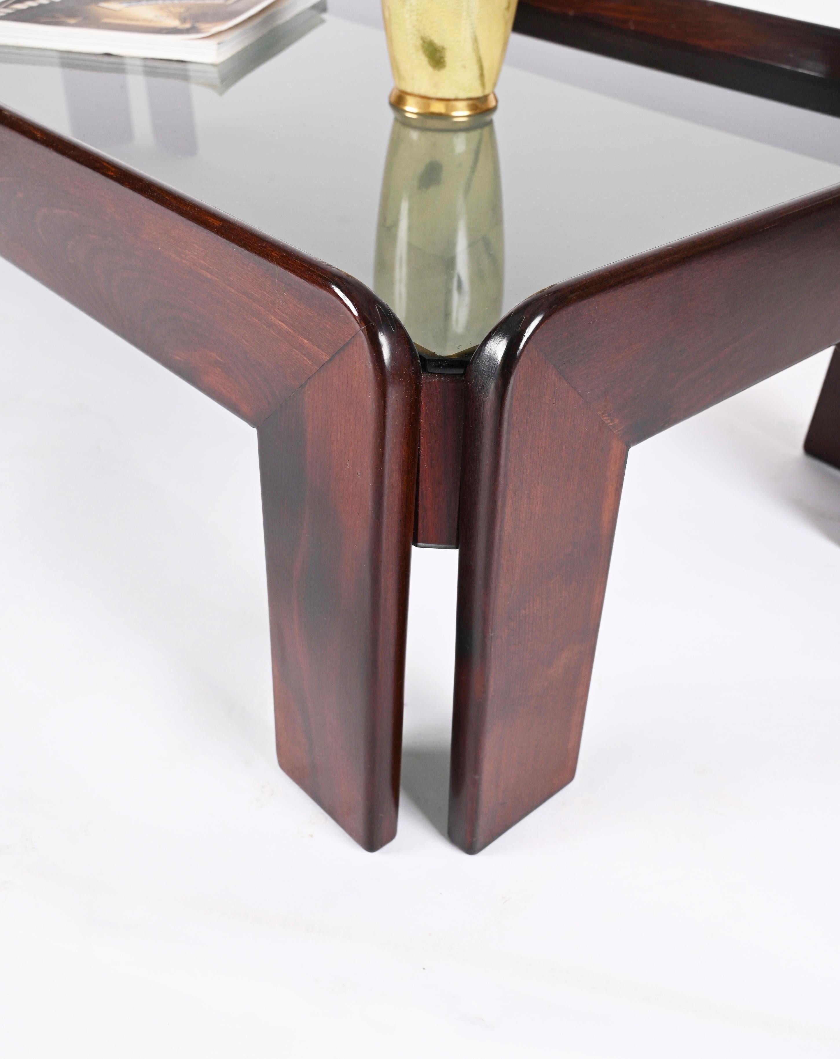 Afra & Tobia Scarpa Midcentury Wood Italian Coffee Table for Cassina, 1960s 7