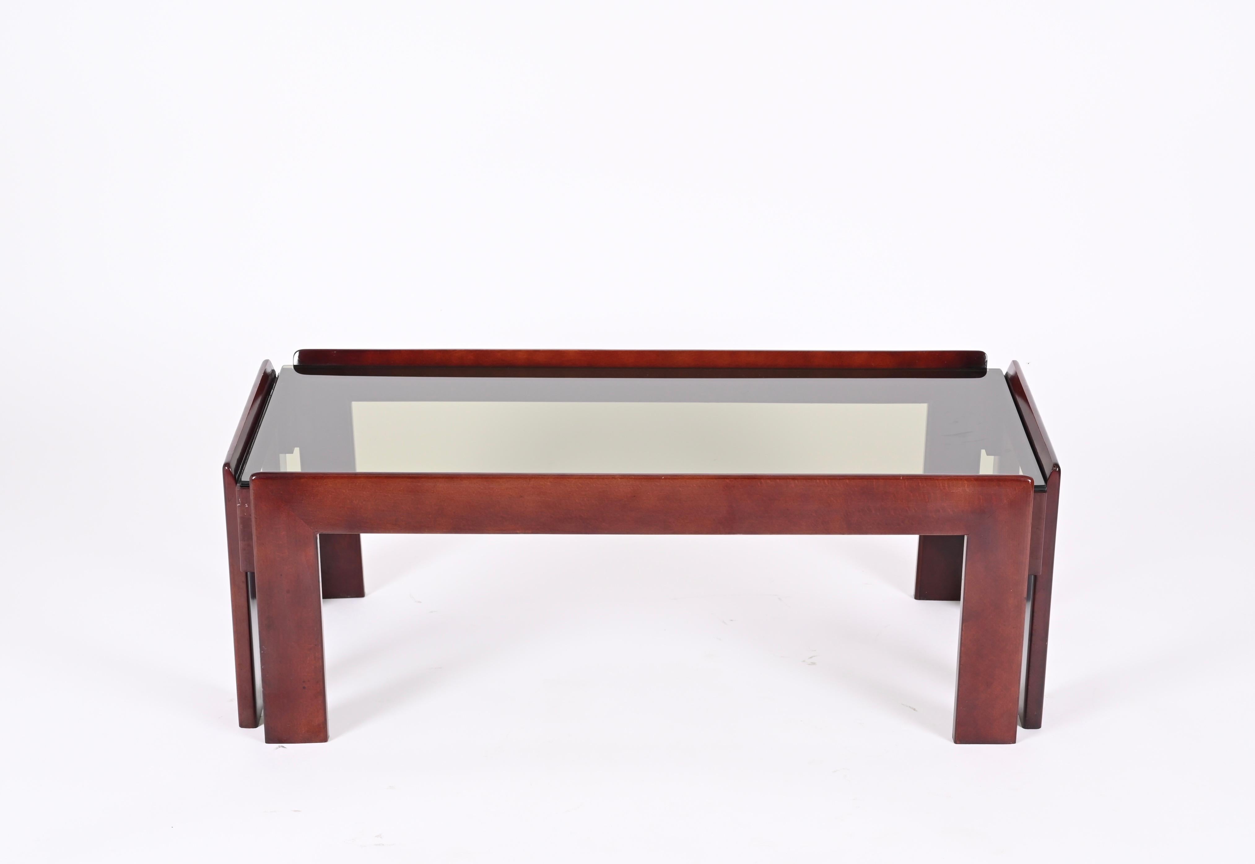 Afra & Tobia Scarpa Midcentury Wood Italian Coffee Table for Cassina, 1960s 8