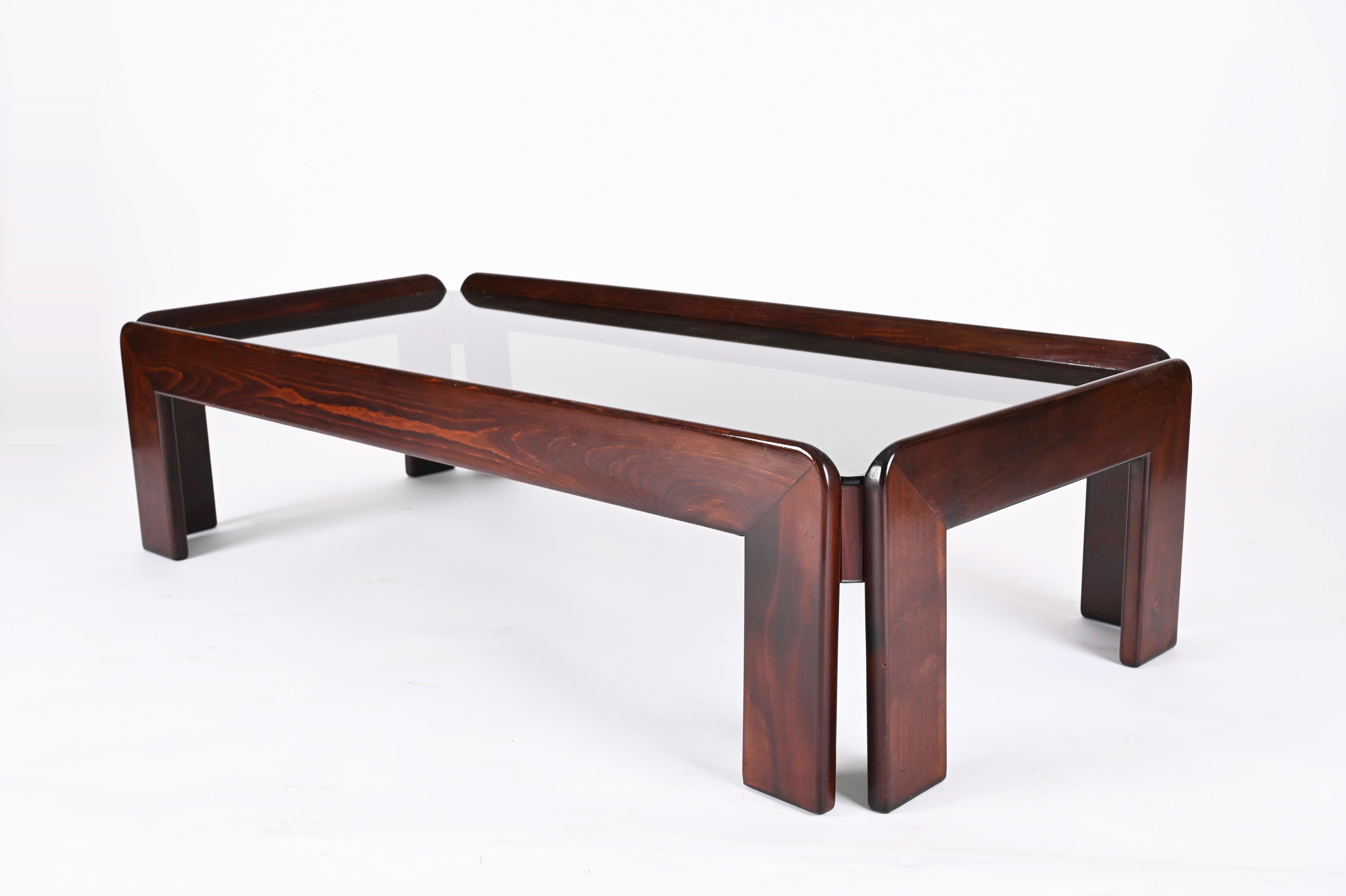 Afra & Tobia Scarpa Midcentury Wood Italian Coffee Table for Cassina, 1960s 8