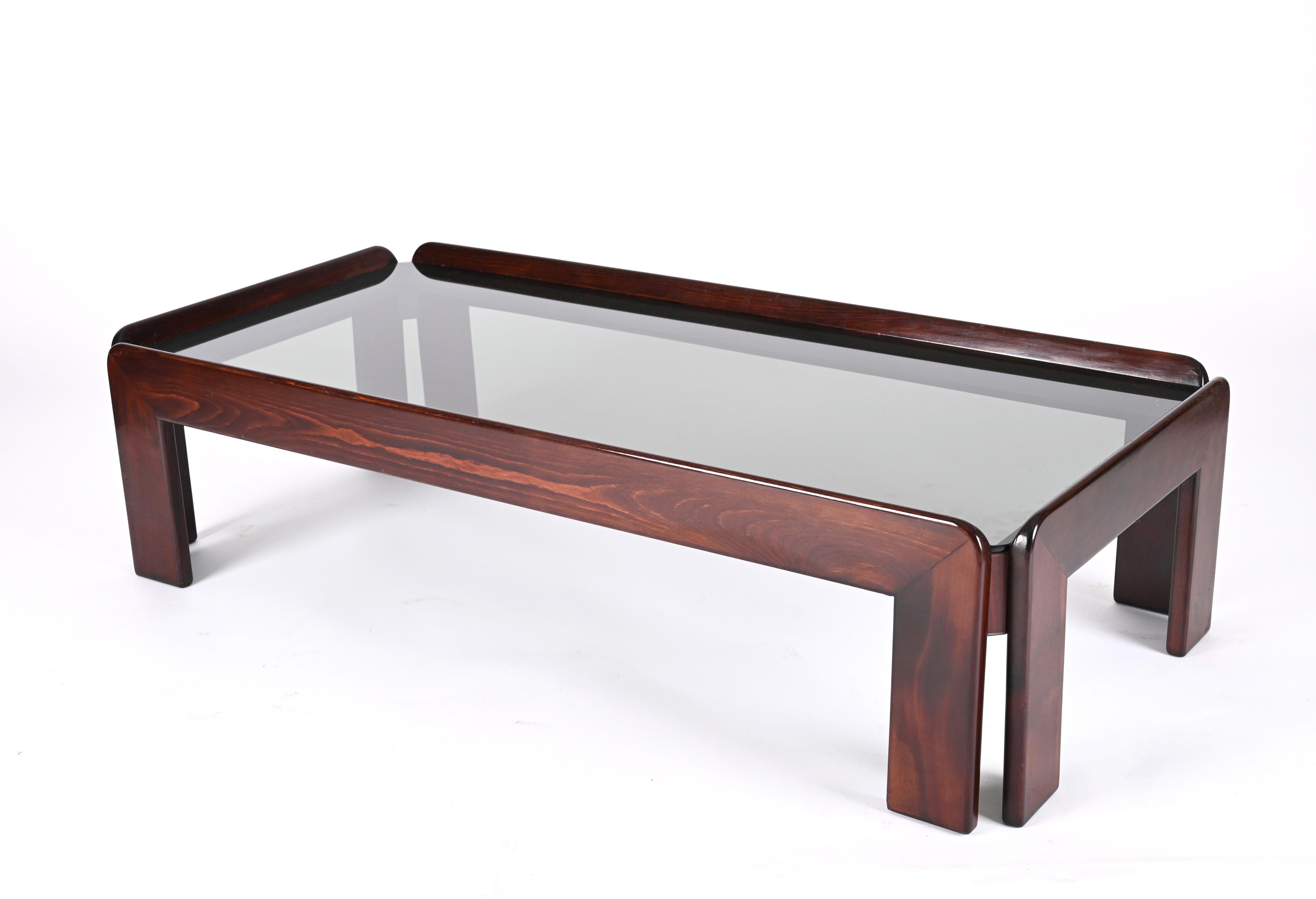 Afra & Tobia Scarpa Midcentury Wood Italian Coffee Table for Cassina, 1960s 9