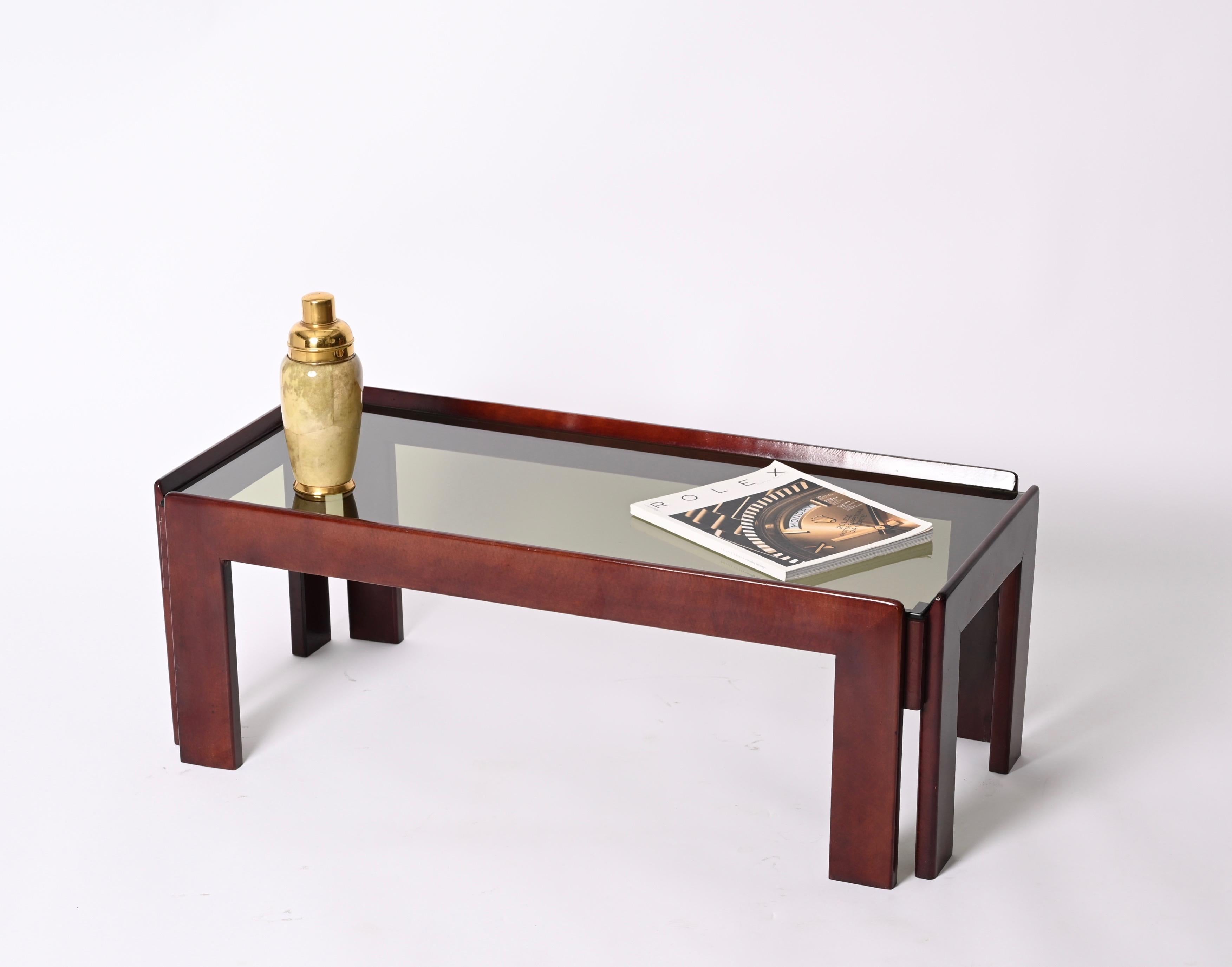 Afra & Tobia Scarpa Midcentury Wood Italian Coffee Table for Cassina, 1960s 10