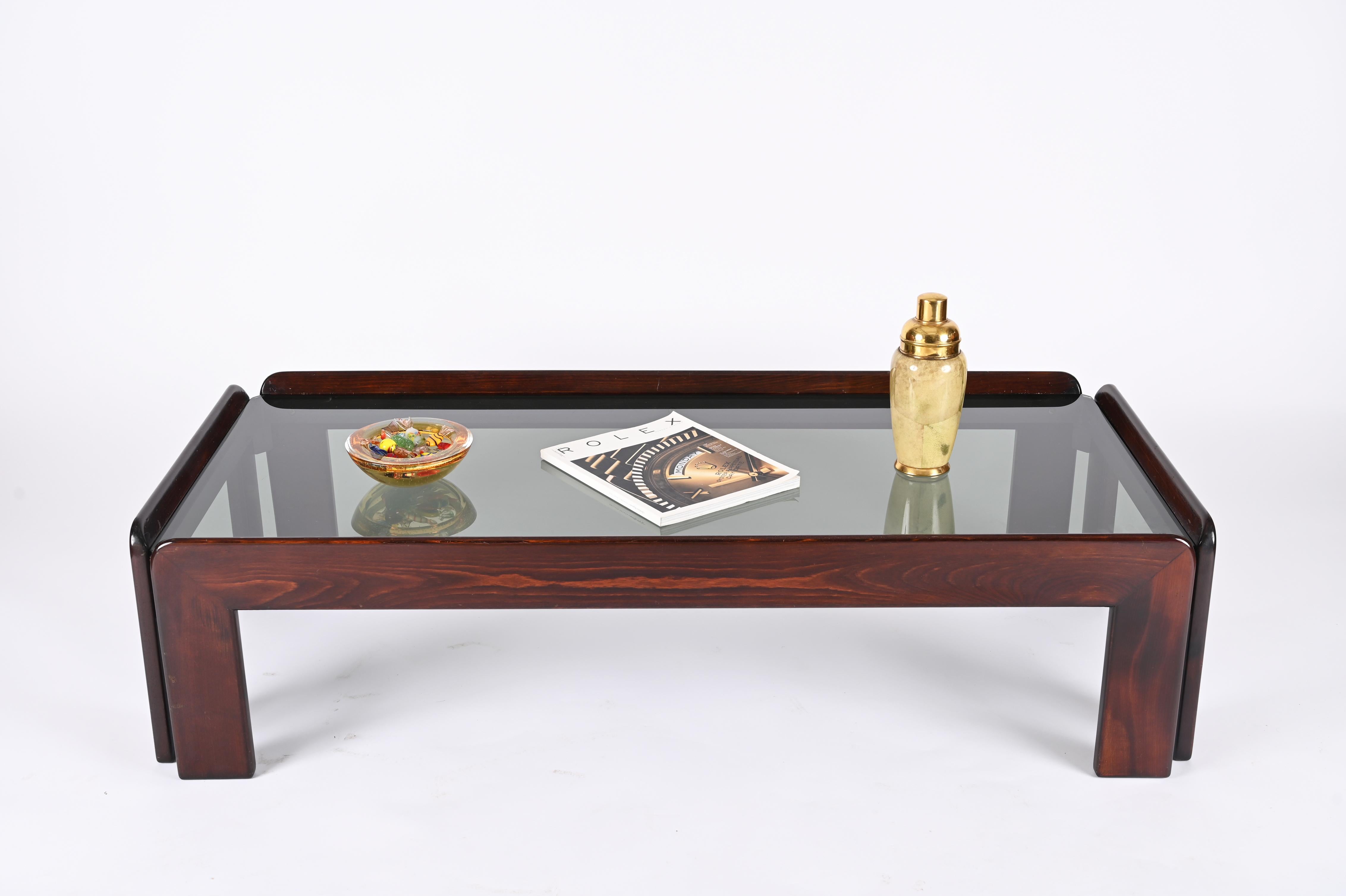 Afra & Tobia Scarpa Midcentury Wood Italian Coffee Table for Cassina, 1960s In Good Condition In Roma, IT