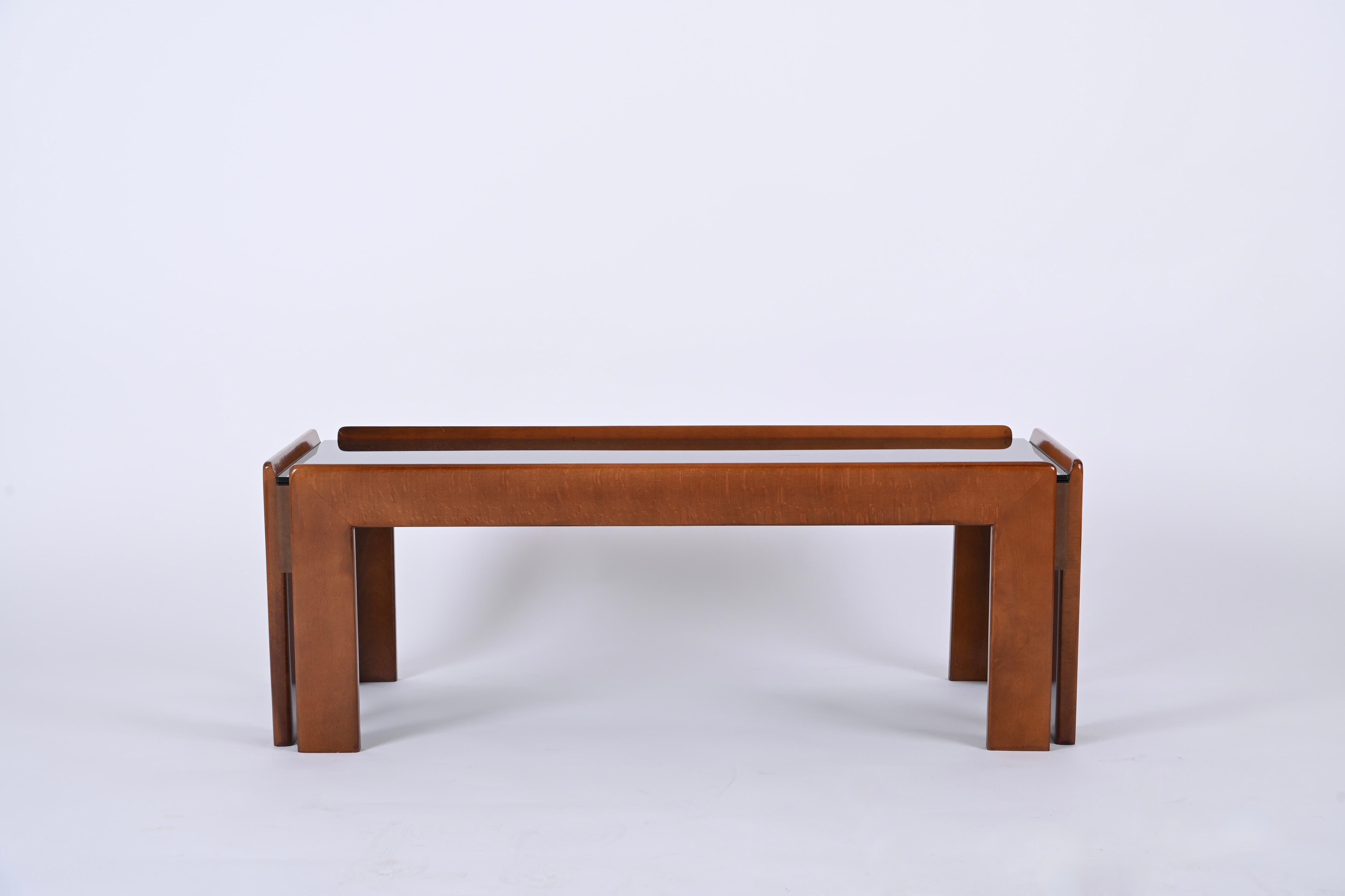 Afra & Tobia Scarpa Mid Century Wood Italian Coffee Table for Cassina, 1960s In Good Condition In Roma, IT