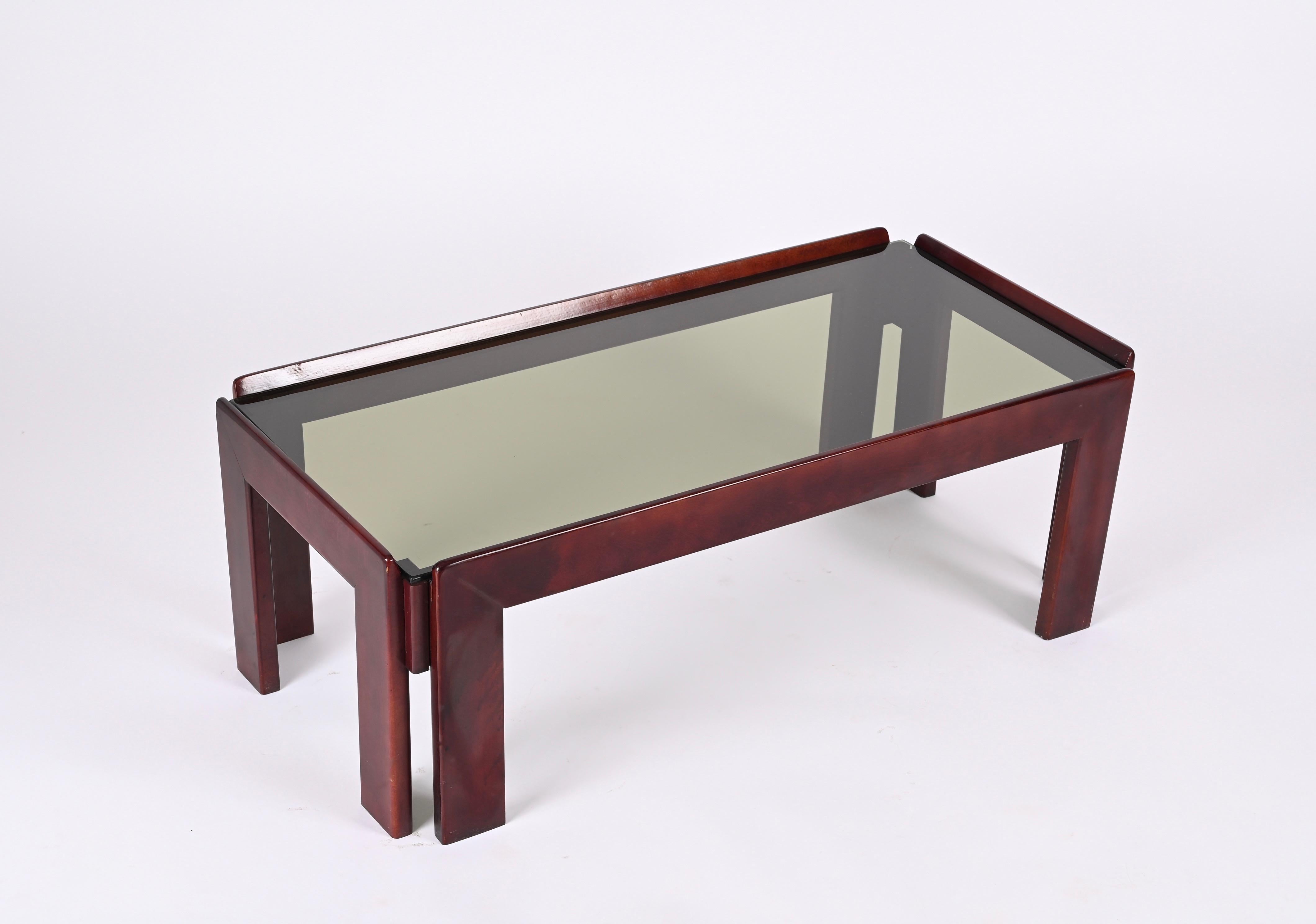 Mid-20th Century Afra & Tobia Scarpa Midcentury Wood Italian Coffee Table for Cassina, 1960s