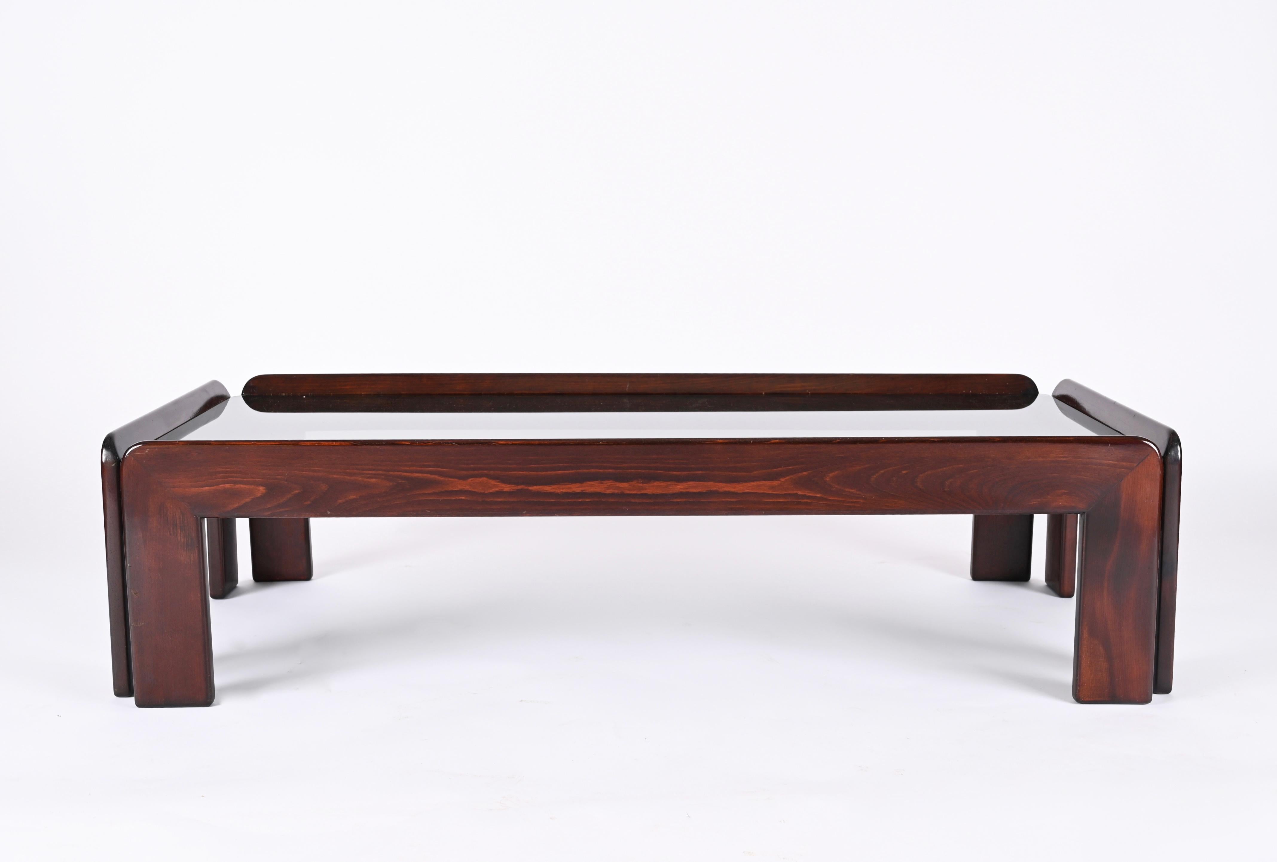 Mid-20th Century Afra & Tobia Scarpa Midcentury Wood Italian Coffee Table for Cassina, 1960s