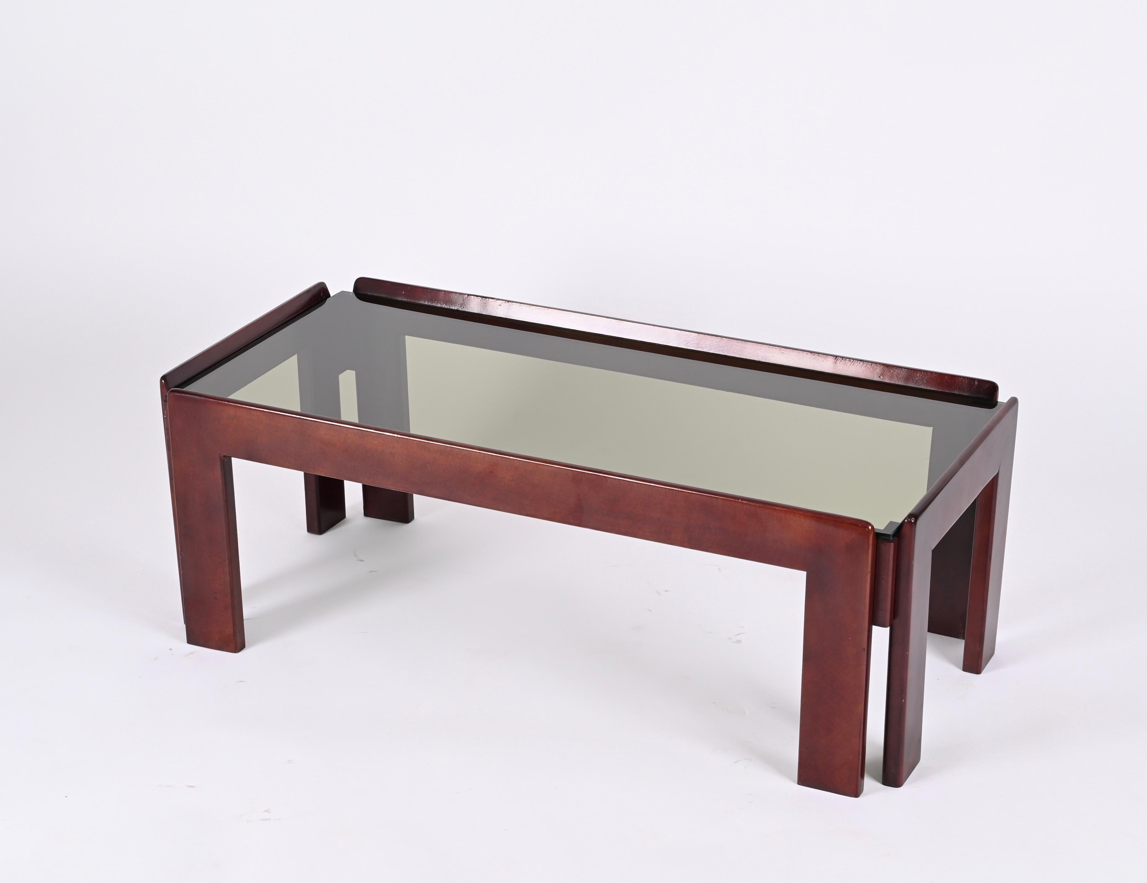 Afra & Tobia Scarpa Midcentury Wood Italian Coffee Table for Cassina, 1960s 1