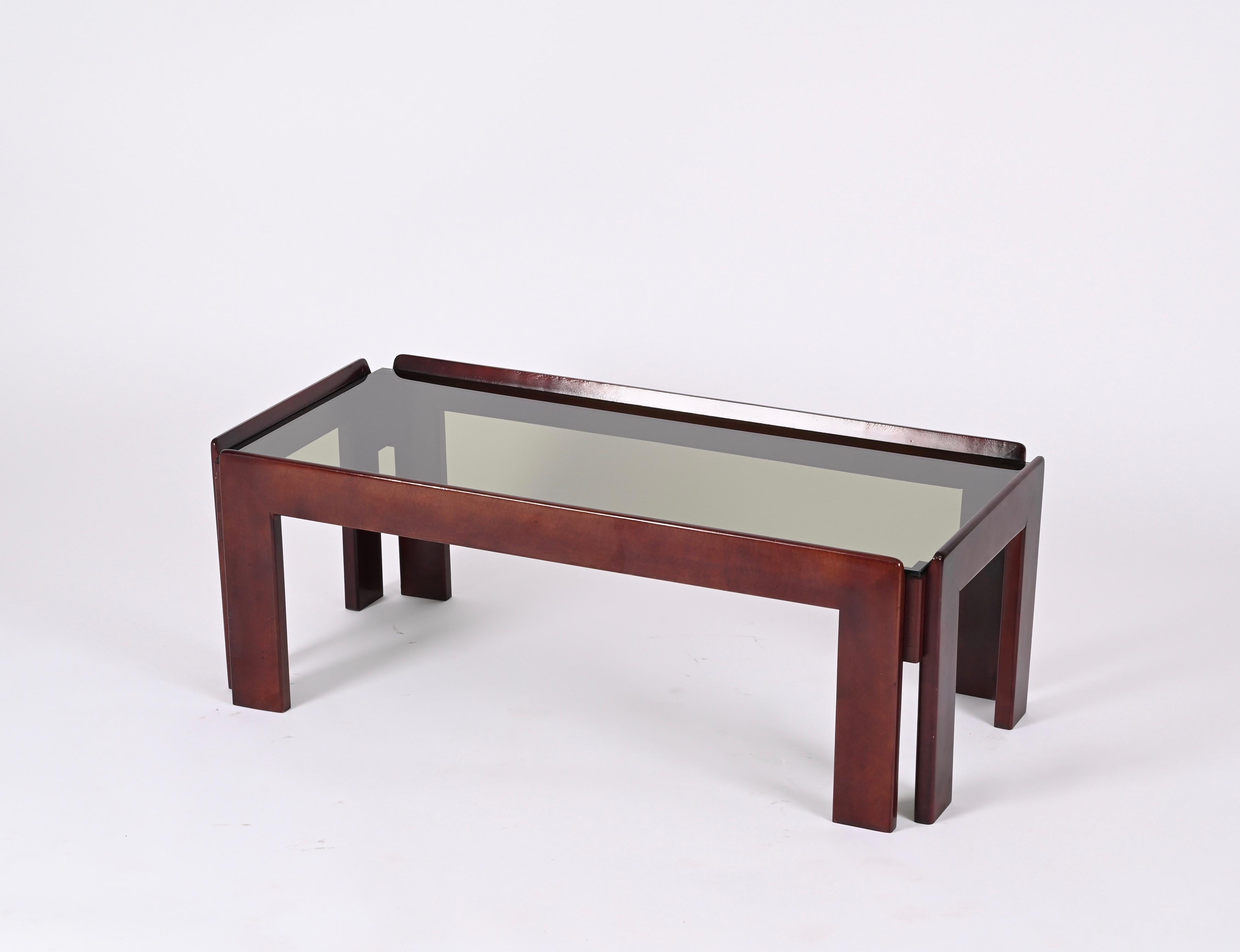 Afra & Tobia Scarpa Midcentury Wood Italian Coffee Table for Cassina, 1960s 2