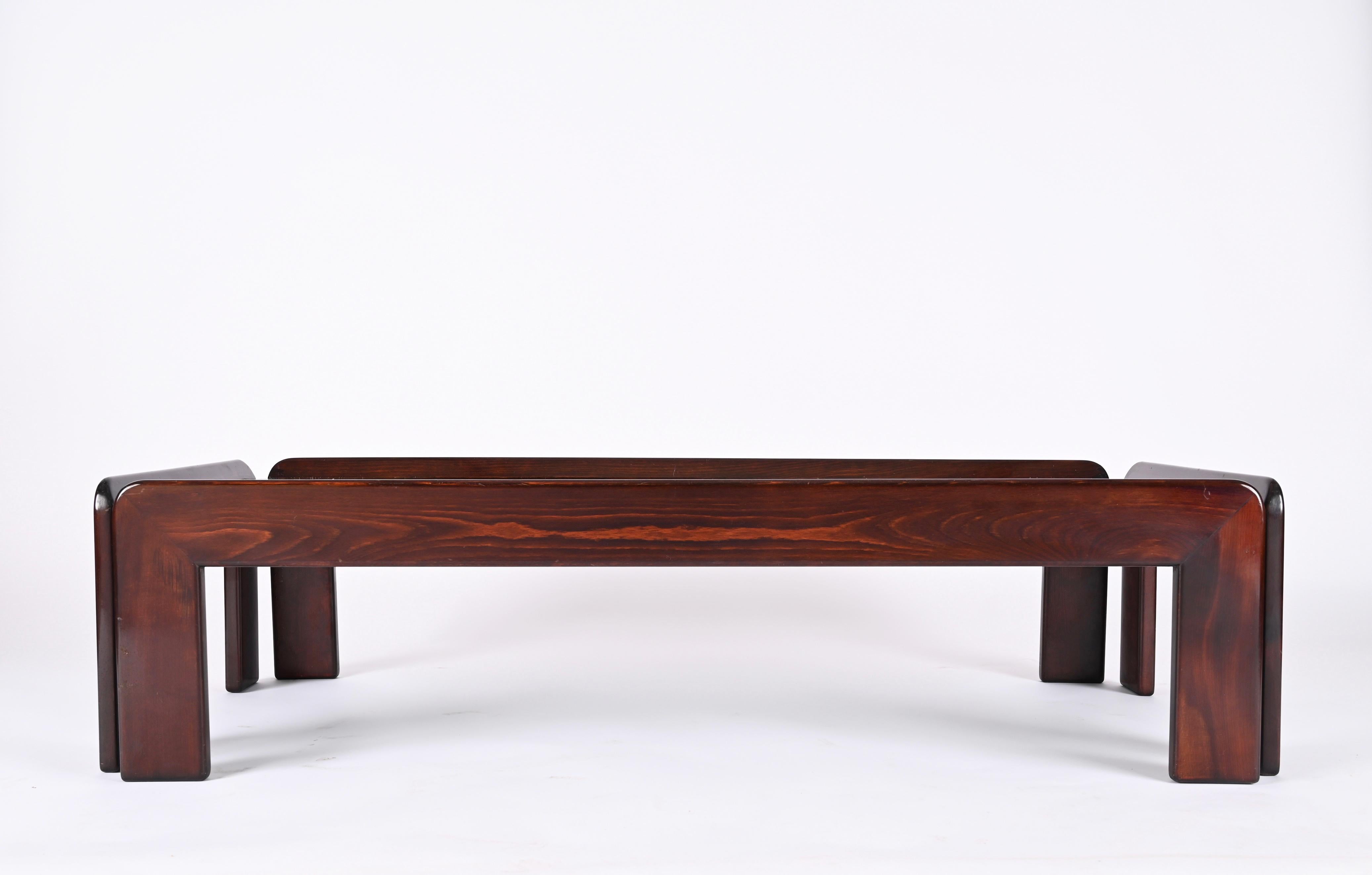 Afra & Tobia Scarpa Midcentury Wood Italian Coffee Table for Cassina, 1960s 2