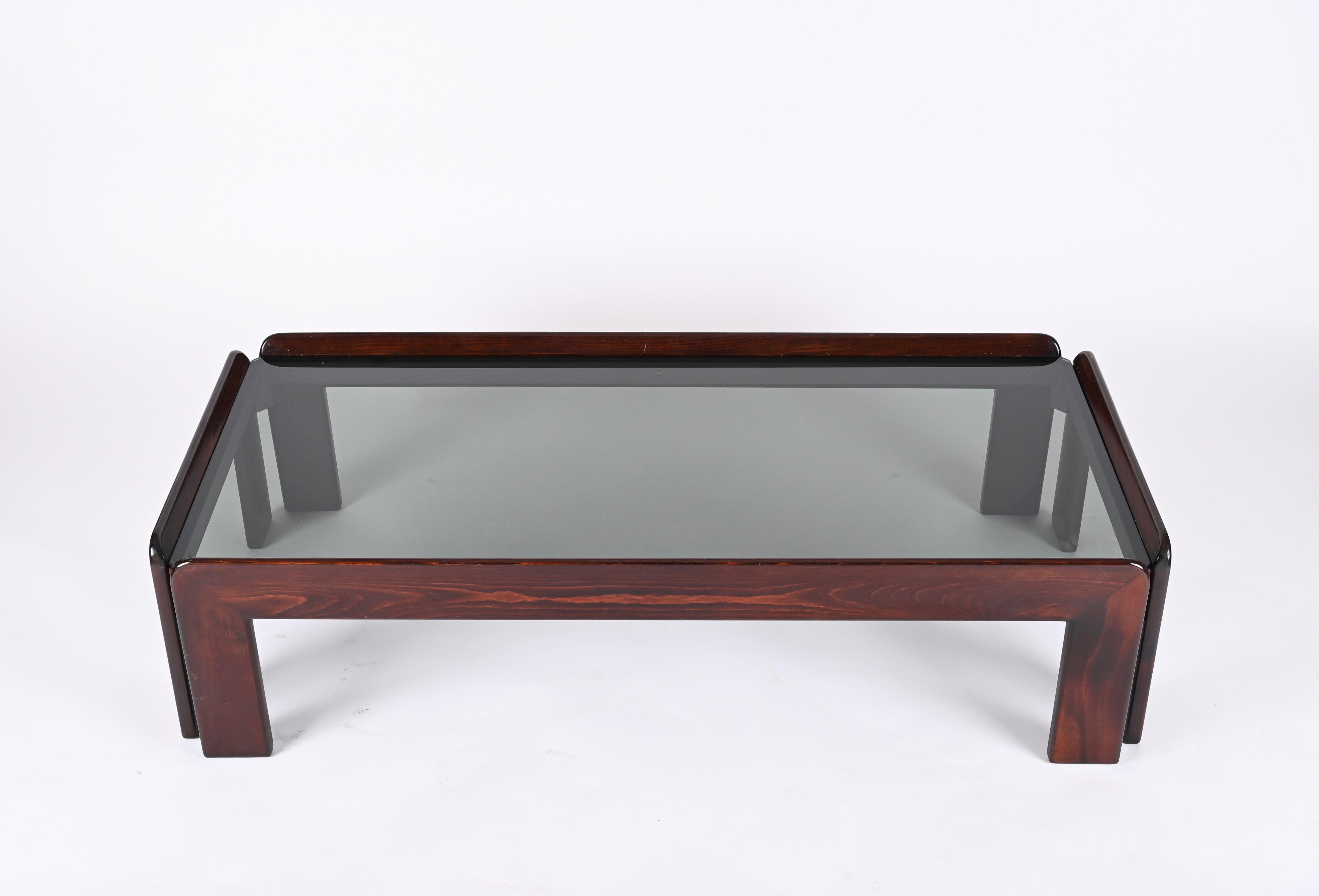 Afra & Tobia Scarpa Midcentury Wood Italian Coffee Table for Cassina, 1960s 3