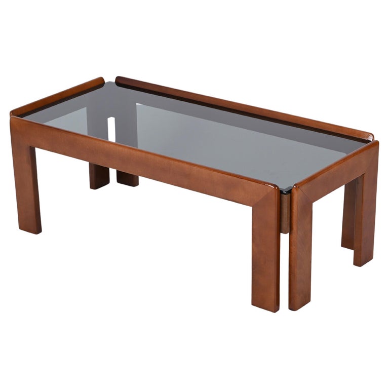 Afra and Tobia Scarpa Mid Century Wood Italian Coffee Table for Cassina