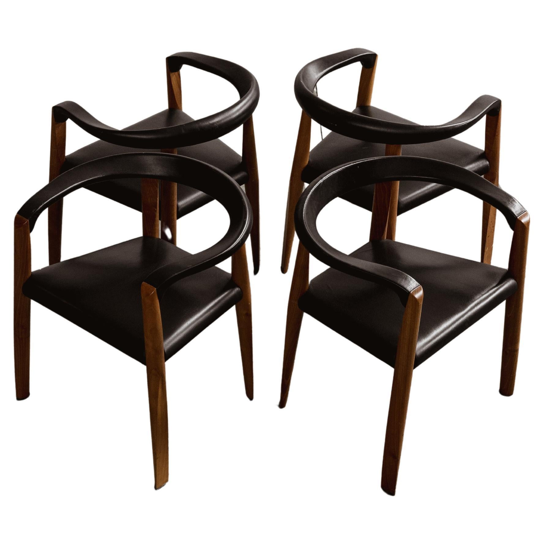 Afra & Tobia Scarpa "Miss" Esszimmerstuhl für Molteni, 1986, 4 Exemplare