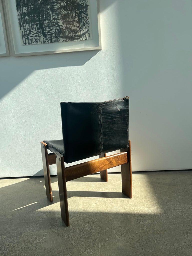 Modern Afra & Tobia Scarpa Monk Black Chair for Molteni, Italy, 1974 For Sale