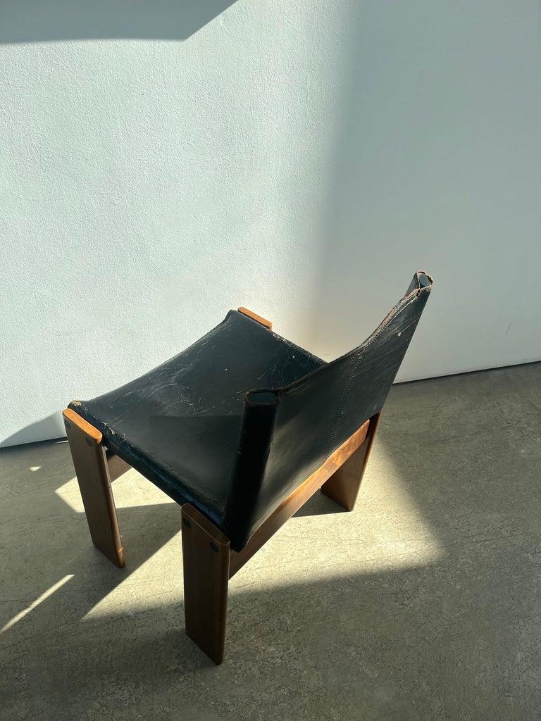 Modern Afra & Tobia Scarpa Monk Black Chair for Molteni, Italy, 1974 For Sale