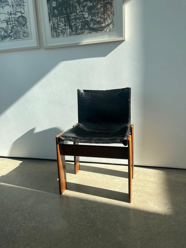 Afra & Tobia Scarpa Monk Black Chair for Molteni, Italy, 1974 In Distressed Condition For Sale In London, GB