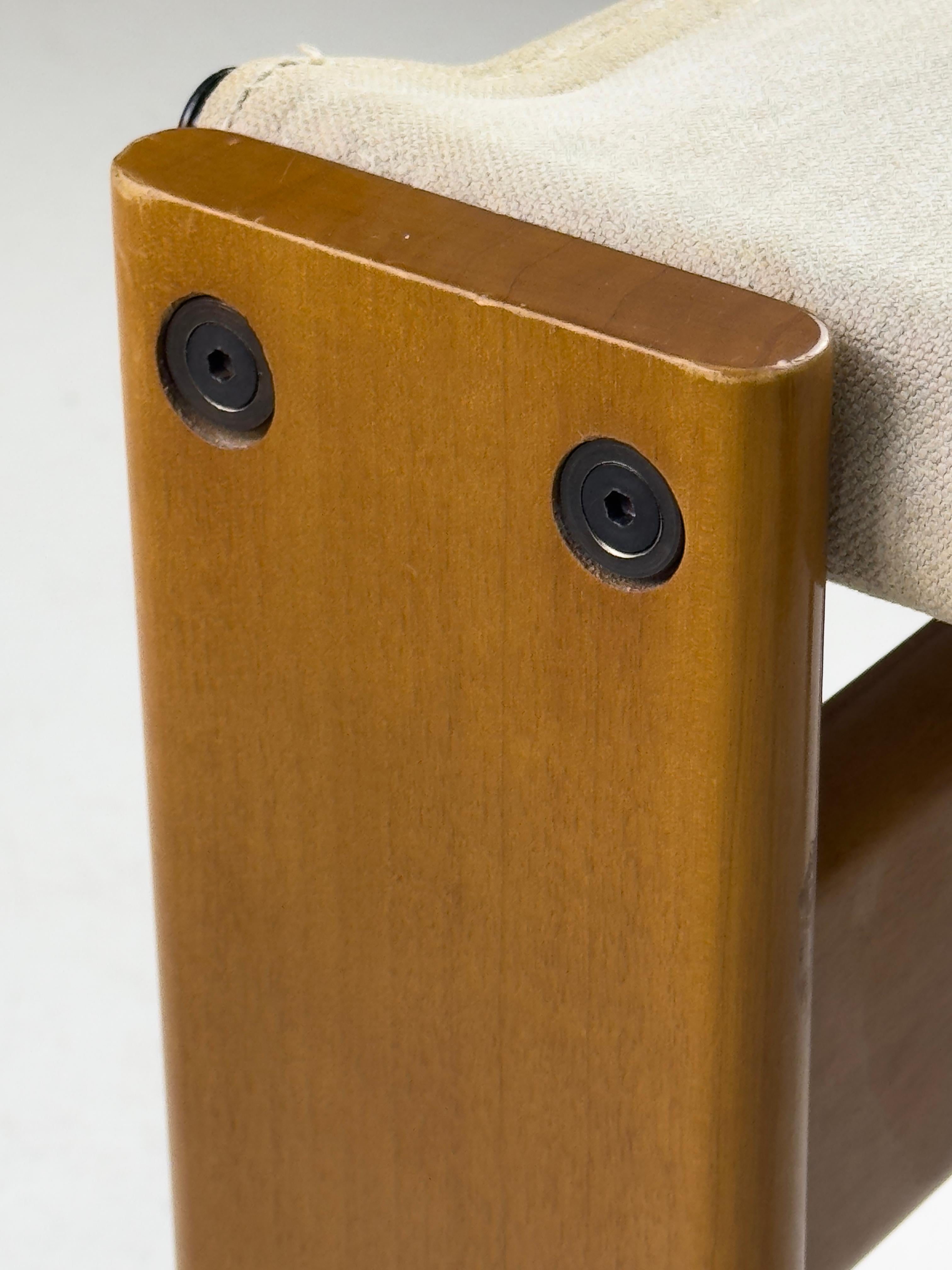 Afra & Tobia Scarpa Monk Chair for Molteni, 1970s – Walnut & Canvas For Sale 7