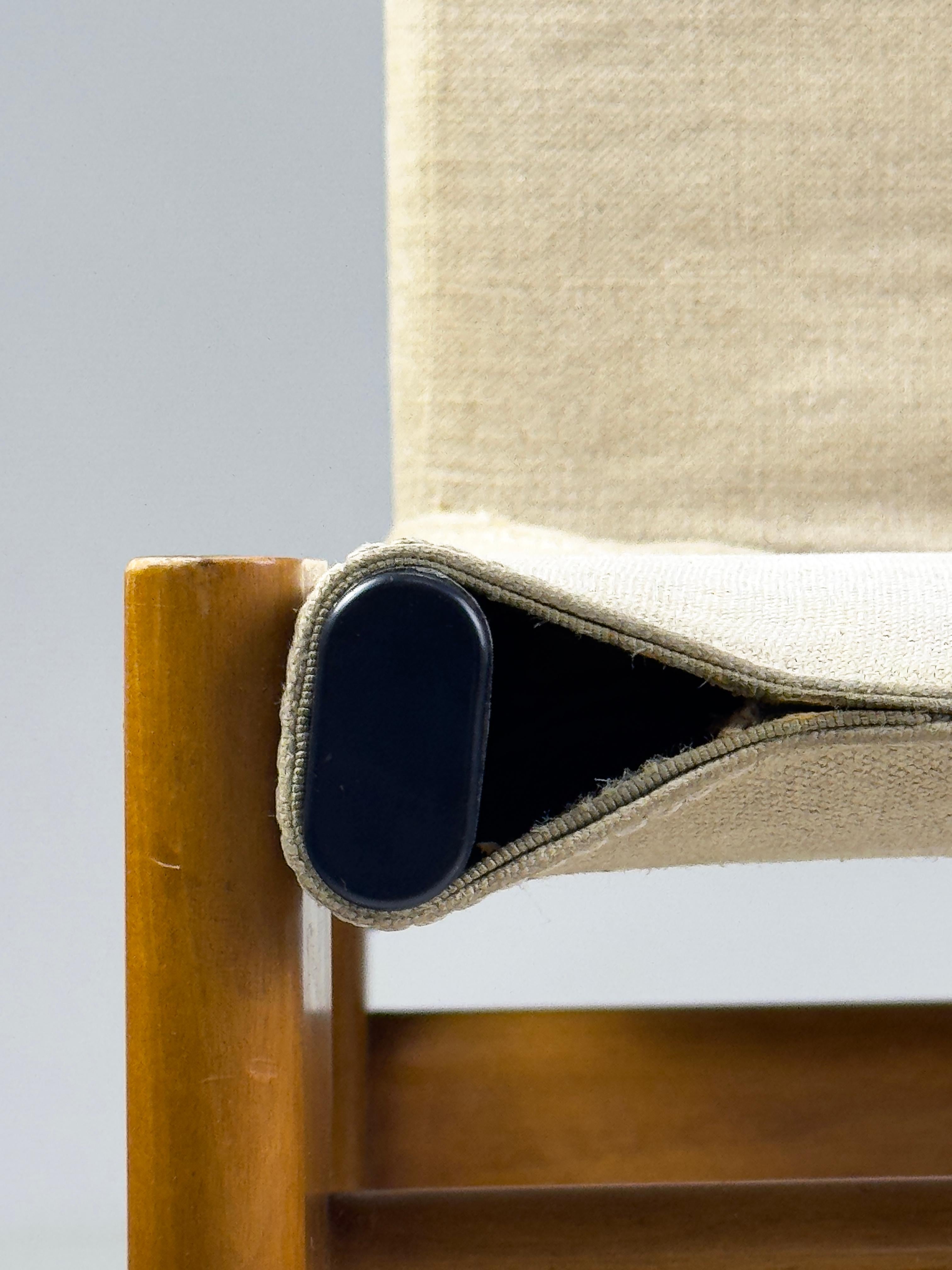 Afra & Tobia Scarpa Monk Chair for Molteni, 1970s – Walnut & Canvas For Sale 9