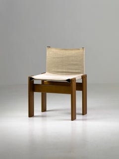 Chaise Monk Afra & Tobia Scarpa pour Molteni, 1970 - Noyer et toile