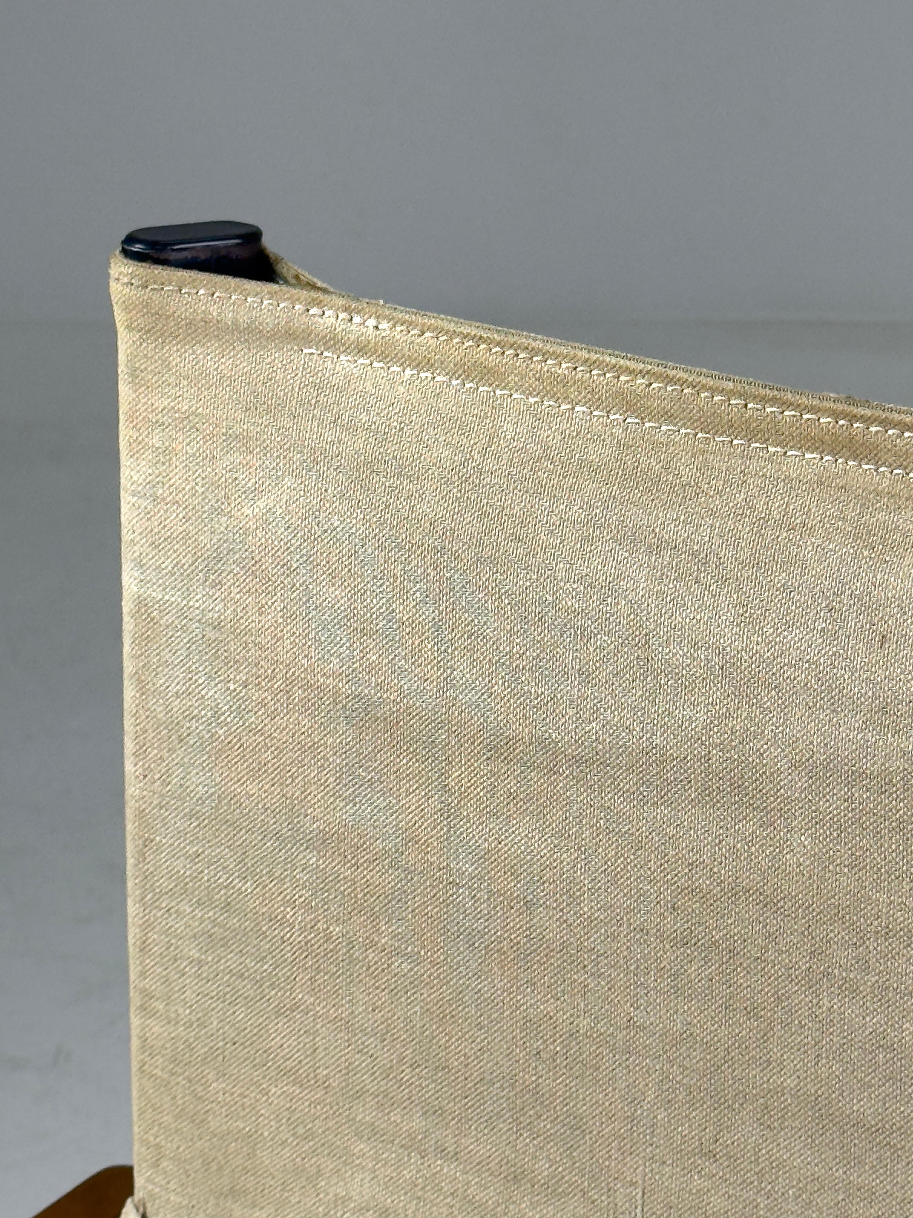 Late 20th Century Afra & Tobia Scarpa Monk Chair for Molteni, 1970s – Walnut & Canvas For Sale