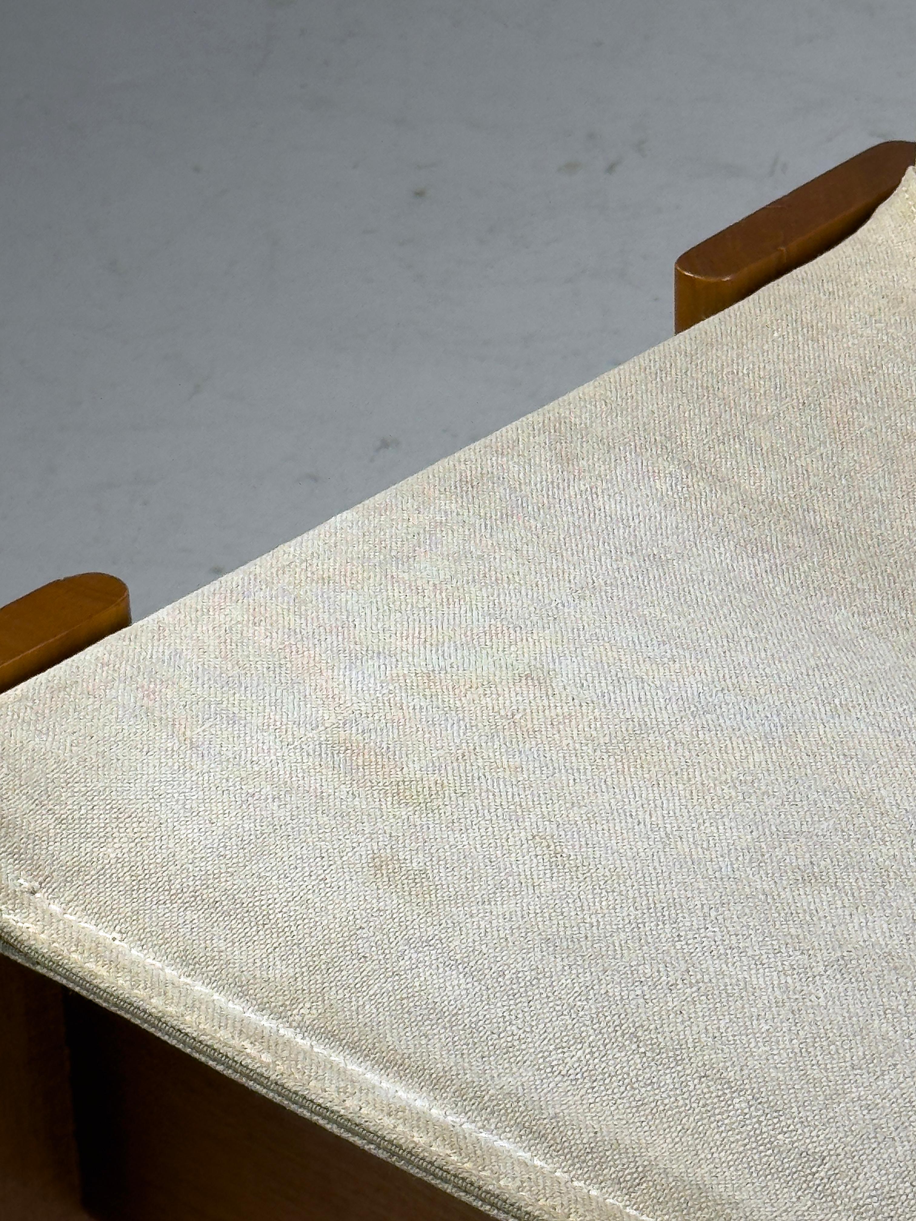 Afra & Tobia Scarpa Monk Chair for Molteni, 1970s – Walnut & Canvas For Sale 14