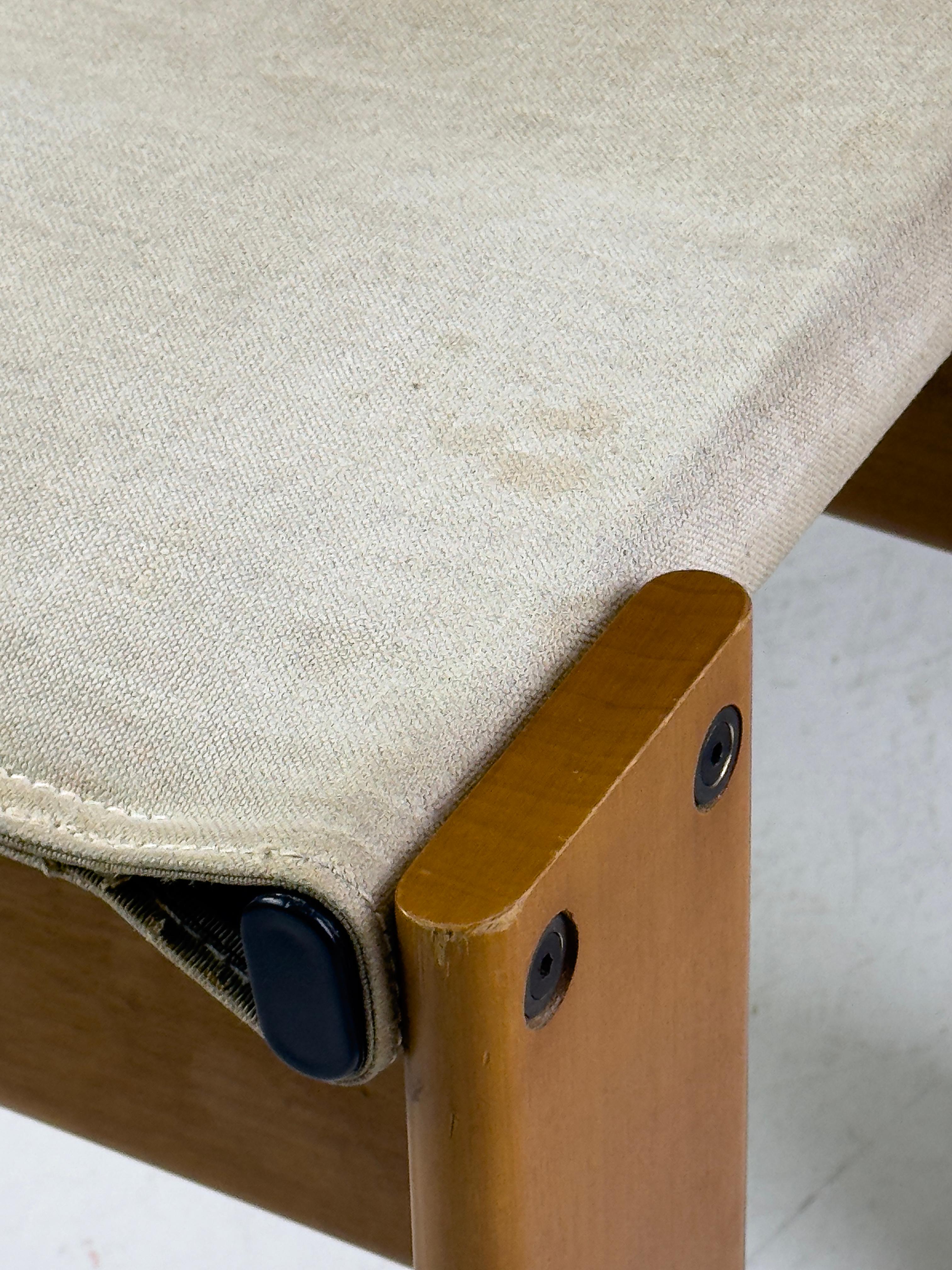 Afra & Tobia Scarpa Monk Chair for Molteni, 1970s – Walnut & Canvas For Sale 1