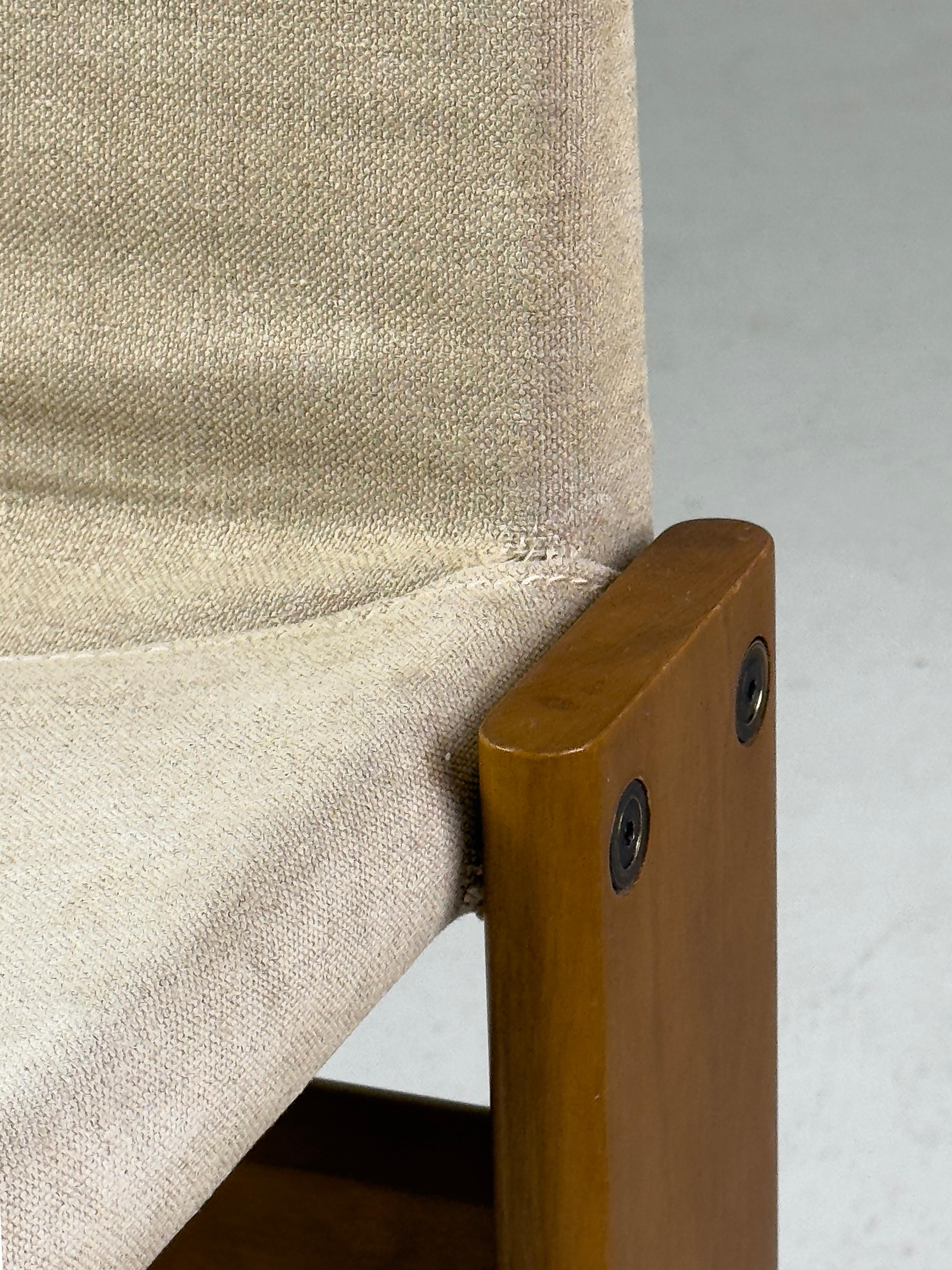 Afra & Tobia Scarpa Monk Chair for Molteni, 1970s – Walnut & Canvas For Sale 4
