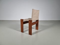 Afra & Tobia Scarpa 'Monk' Chair in Canvas, 1970s