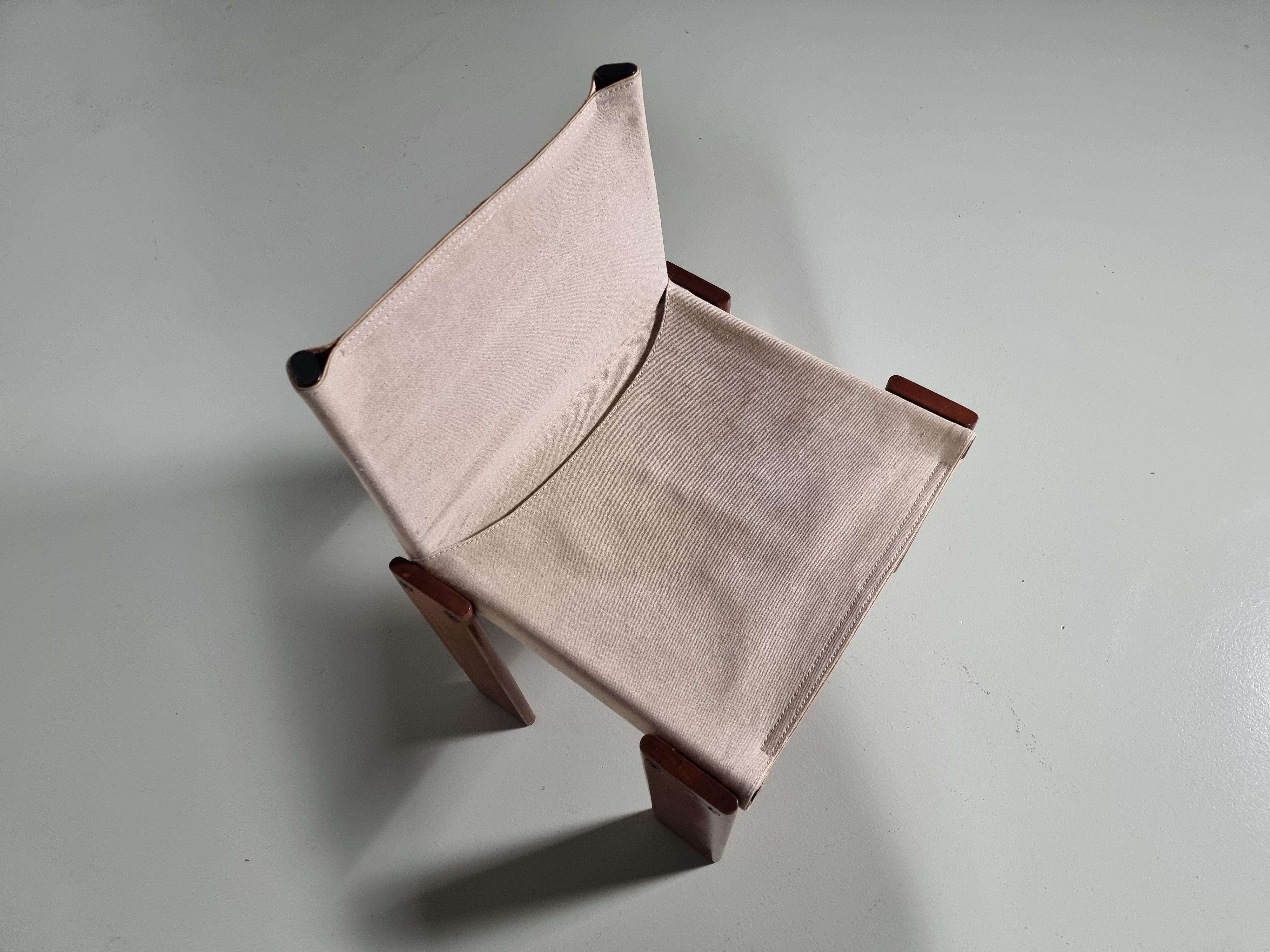 Afra & Tobia Scarpa 'Monk' Chair in Canvas, 1970s In Good Condition In amstelveen, NL