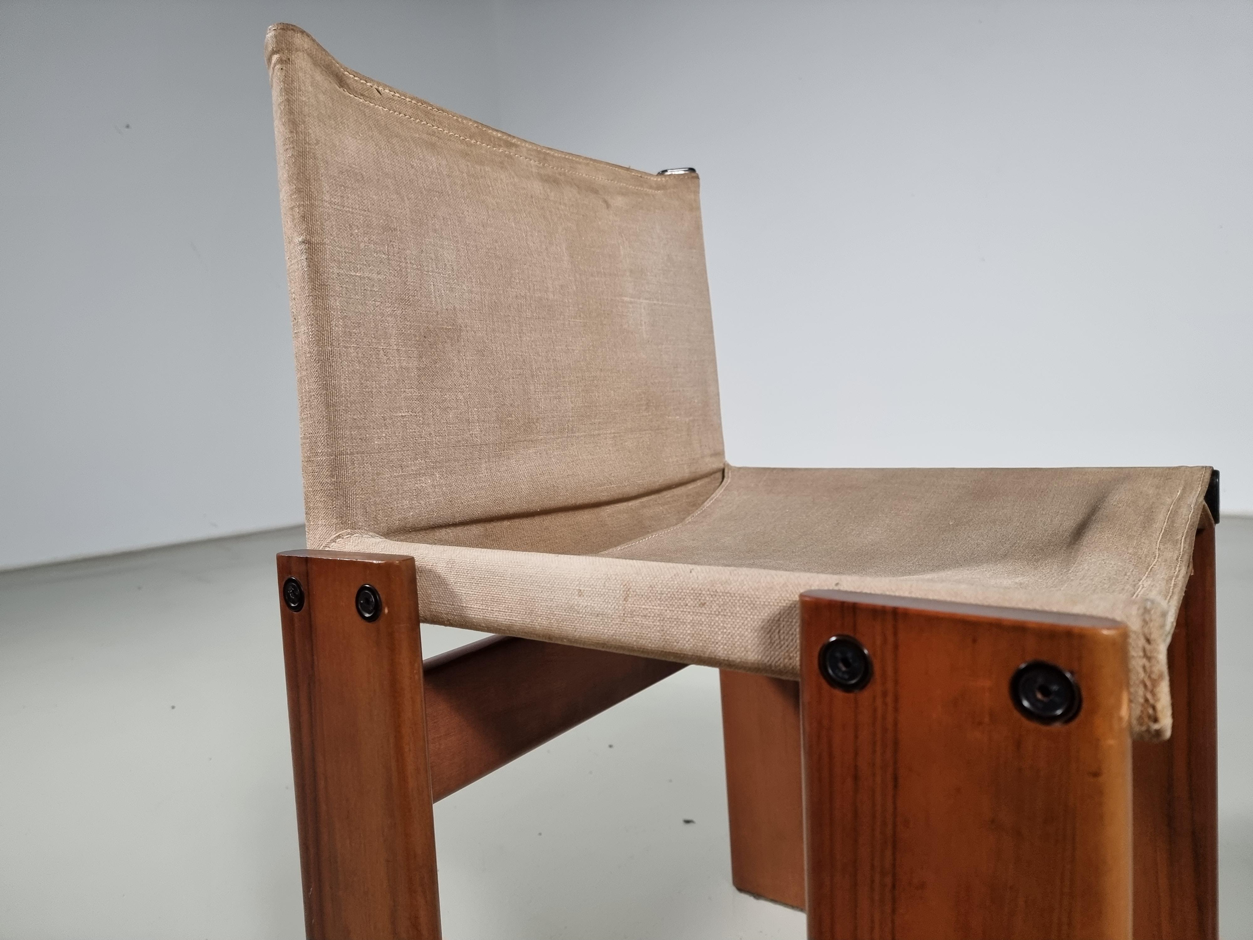 20th Century Afra & Tobia Scarpa 'Monk' Chair in Canvas, 1970s