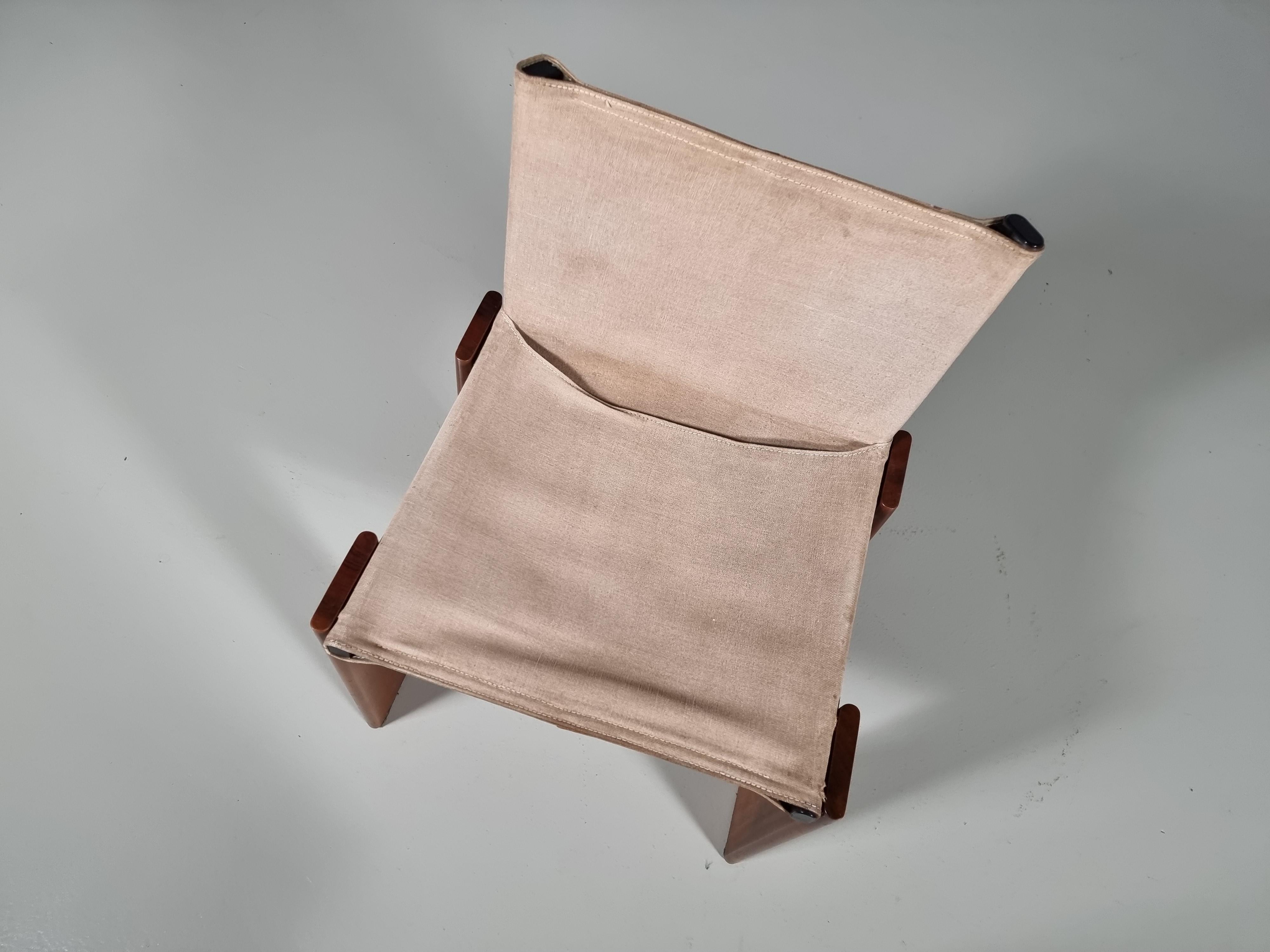 Afra & Tobia Scarpa 'Monk' Chair in Canvas, 1970s 2