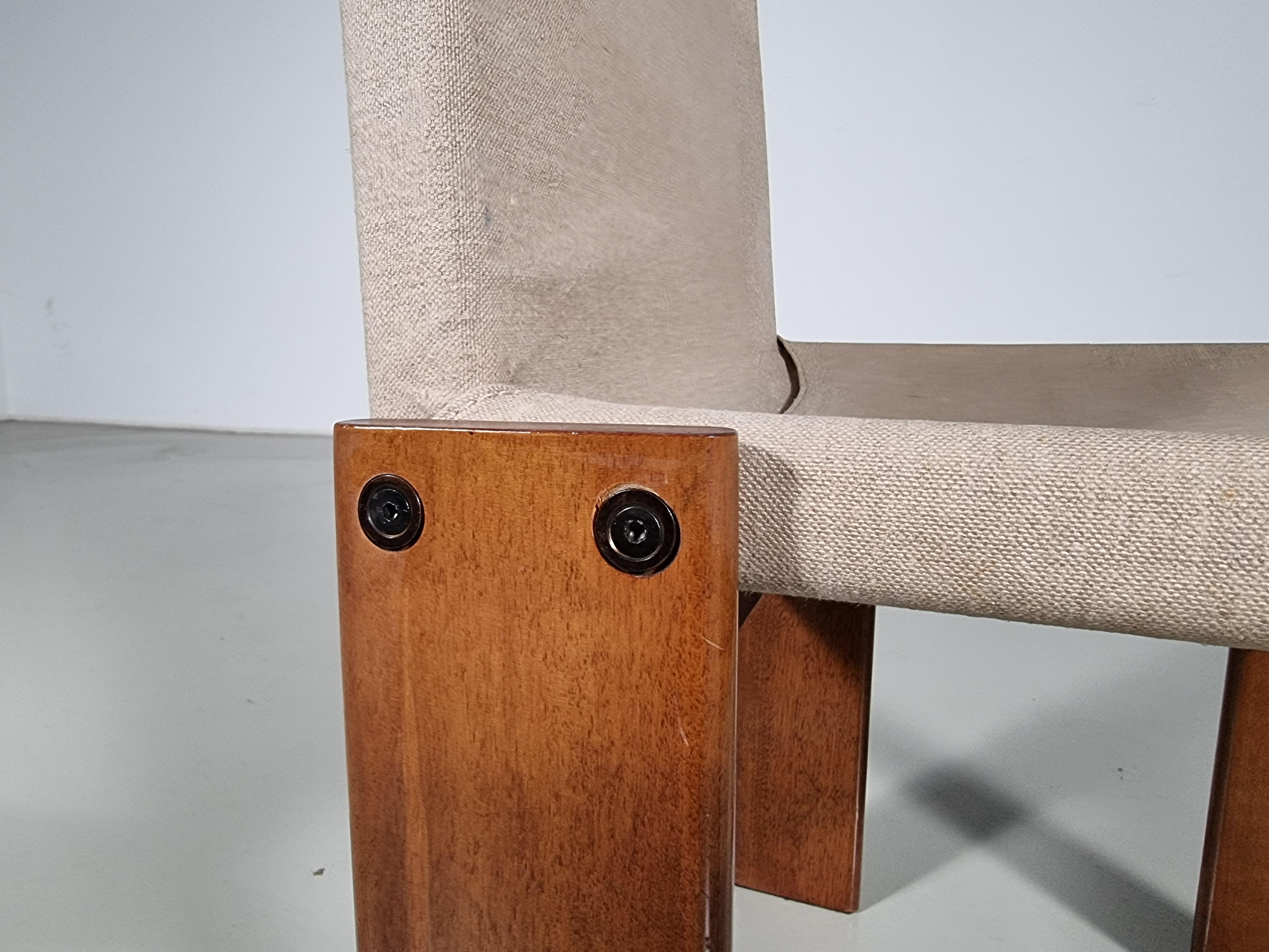 Afra & Tobia Scarpa 'Monk' Chair in Canvas, 1970s 3