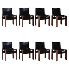 Afra & Tobia Scarpa "Monk" Chairs for Molteni, 1973, Set of 8