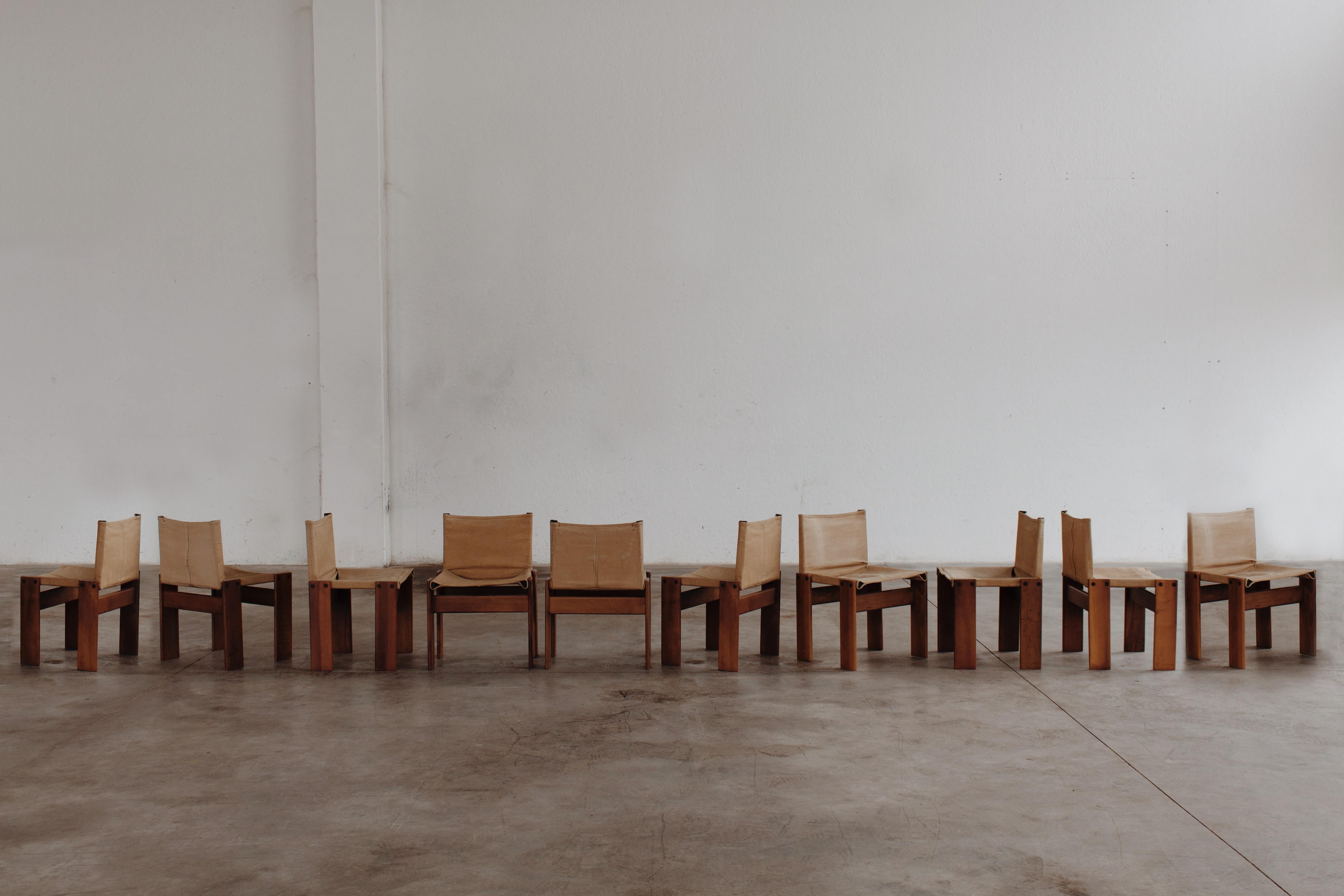 Afra & Tobia Scarpa „Monk“-Stühle für Molteni, 1974, Set von 10 Stühlen im Angebot 3