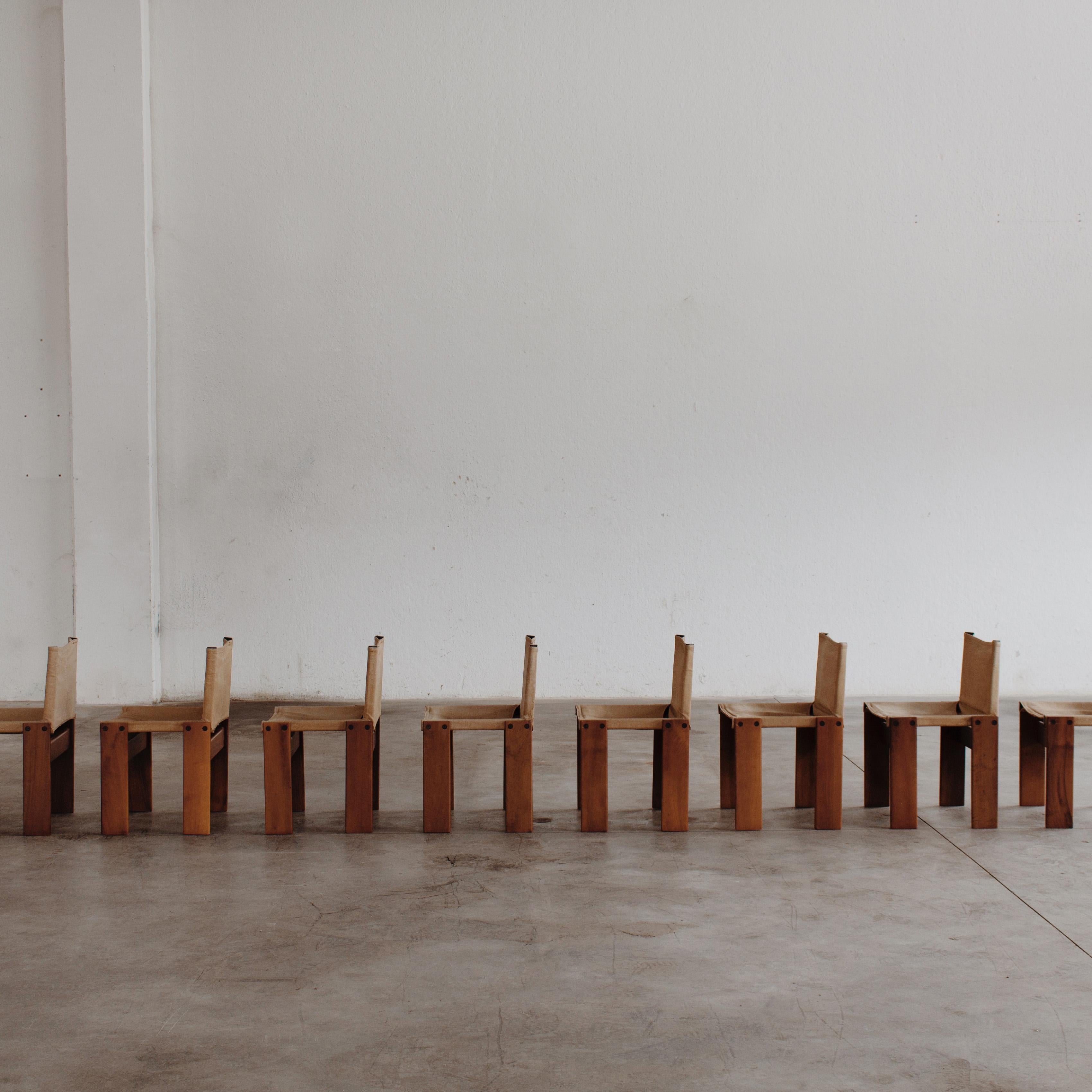 Afra & Tobia Scarpa „Monk“-Stühle für Molteni, 1974, Set von 10 Stühlen im Angebot 7