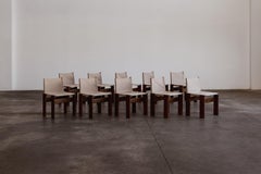 Afra & Tobia Scarpa "Monk" Chairs for Molteni, Ivory Canvas, 1974, Set of 10