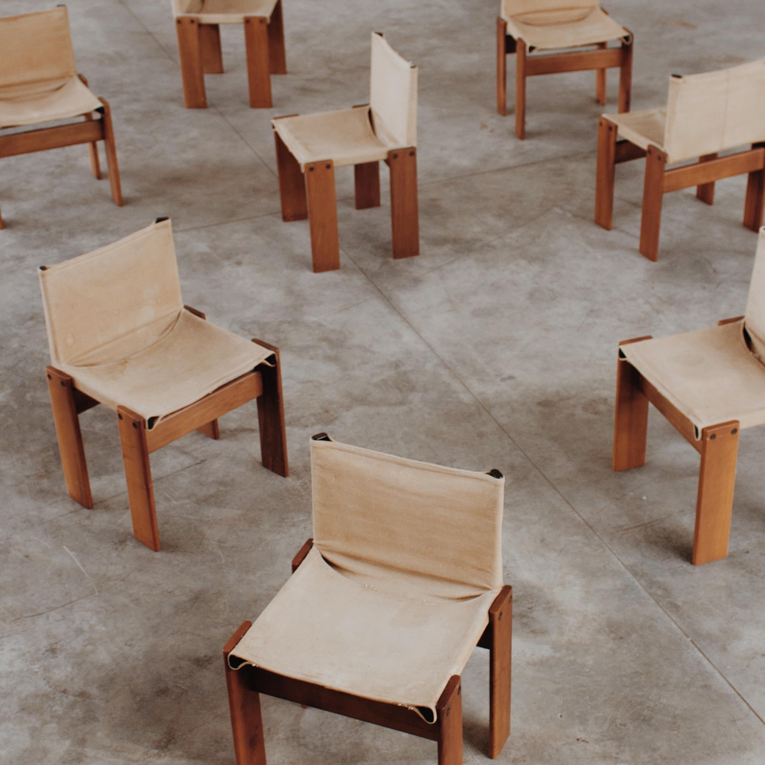 Afra & Tobia Scarpa „Monk“-Stühle für Molteni, 1974, Set von 10 Stühlen (Italienisch) im Angebot