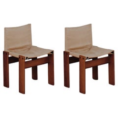 Afra & Tobia Scarpa "Monk" Chairs for Molteni, 1974, Set of 2