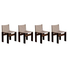 Afra & Tobia Scarpa "Monk" Chairs for Molteni, 1974, Set of 4