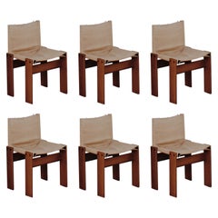 Afra & Tobia Scarpa "Monk" Chairs for Molteni, 1974, Set of 6
