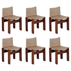Afra & Tobia Scarpa "Monk" Chairs for Molteni, 1974, Set of 6
