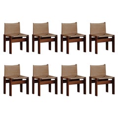 Afra & Tobia Scarpa "Monk" Chairs for Molteni, 1974, Set of 8
