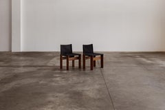 Chaises Monk de Afra & Tobia Scarpa pour Molteni, toile noire, 1974, lot de 2