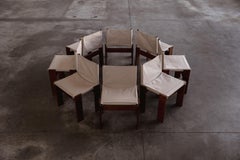 Afra & Tobia Scarpa "Monk" Chairs for Molteni, Ivory Canvas, 1974, Set of 8