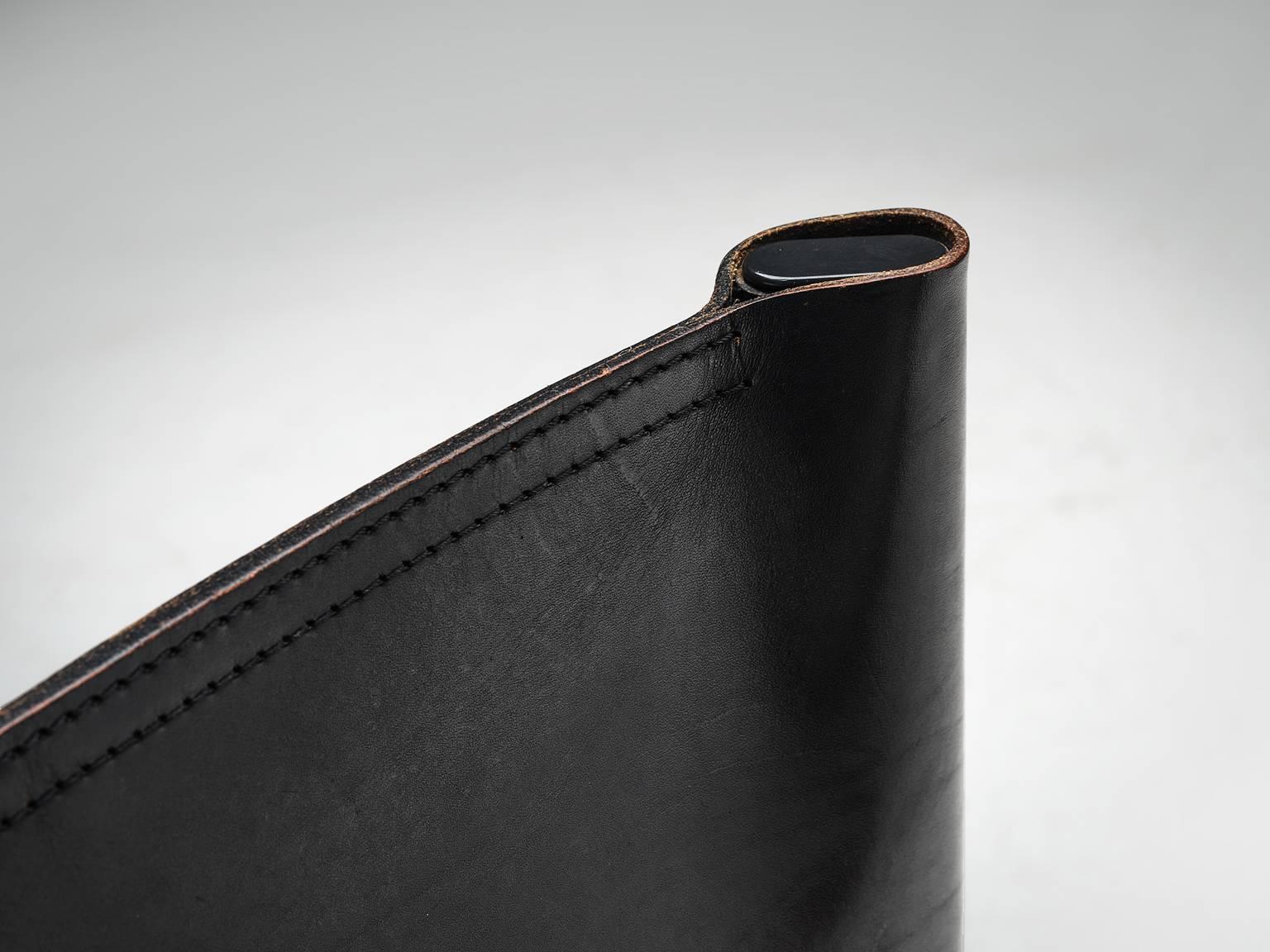 Post-Modern Afra & Tobia Scarpa 'Monk' Chairs in Black Leather