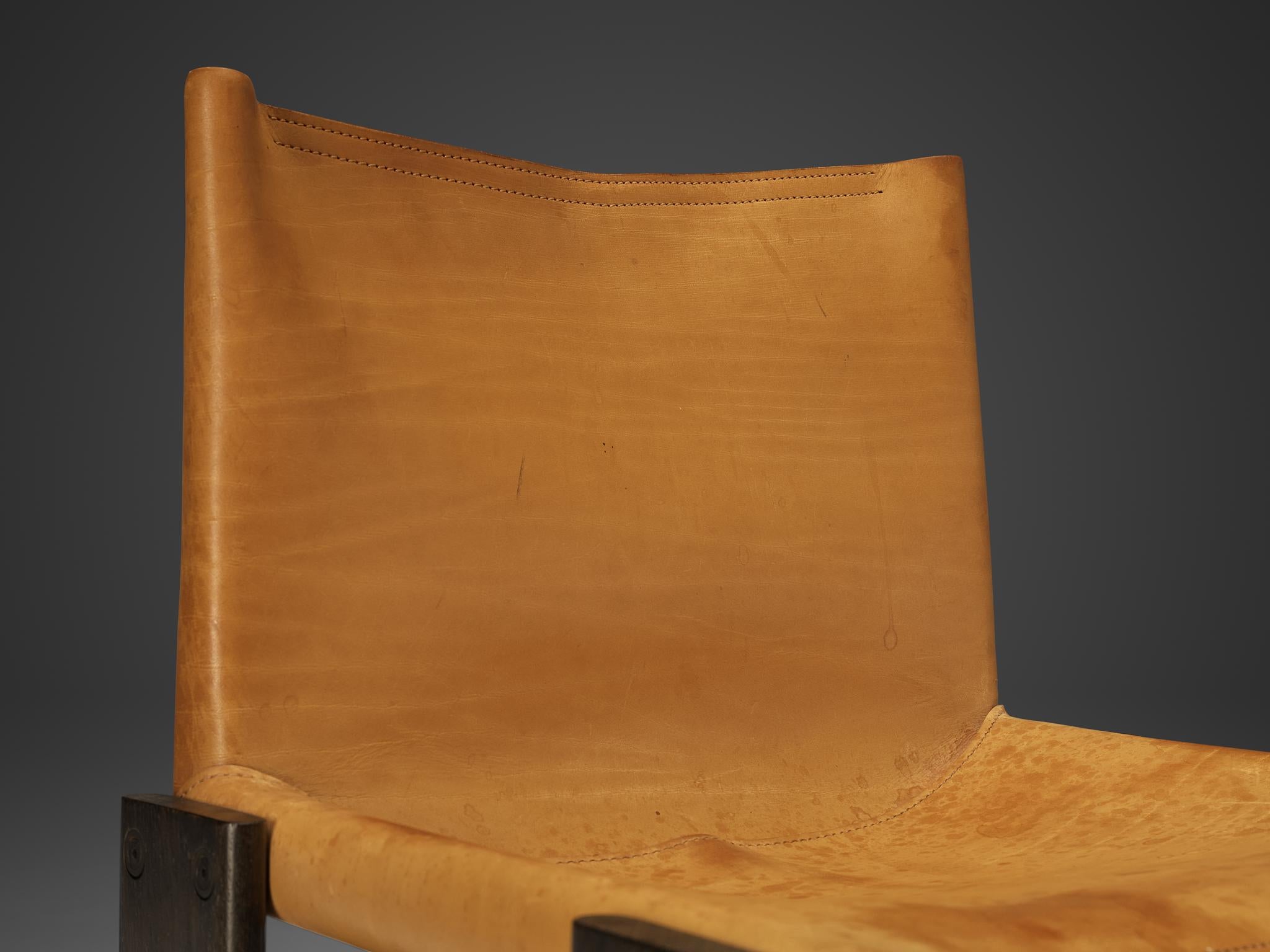 Afra & Tobia Scarpa 'Monk' Chairs in Cognac Leather 4