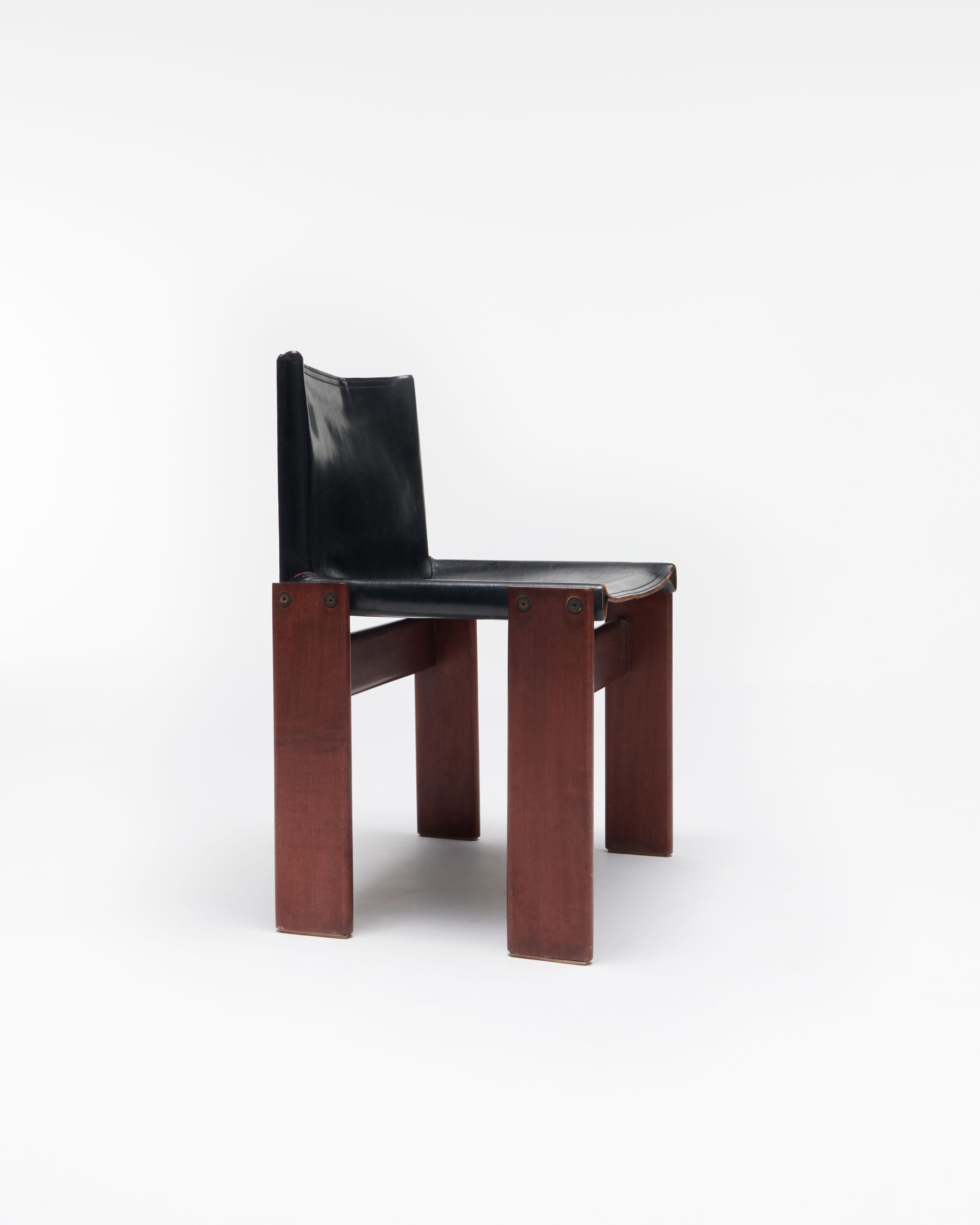 Afra & Tobia Scarpa, 'Monk' Chairs, Molteni, Italy, 1974 In Good Condition For Sale In New York, NY
