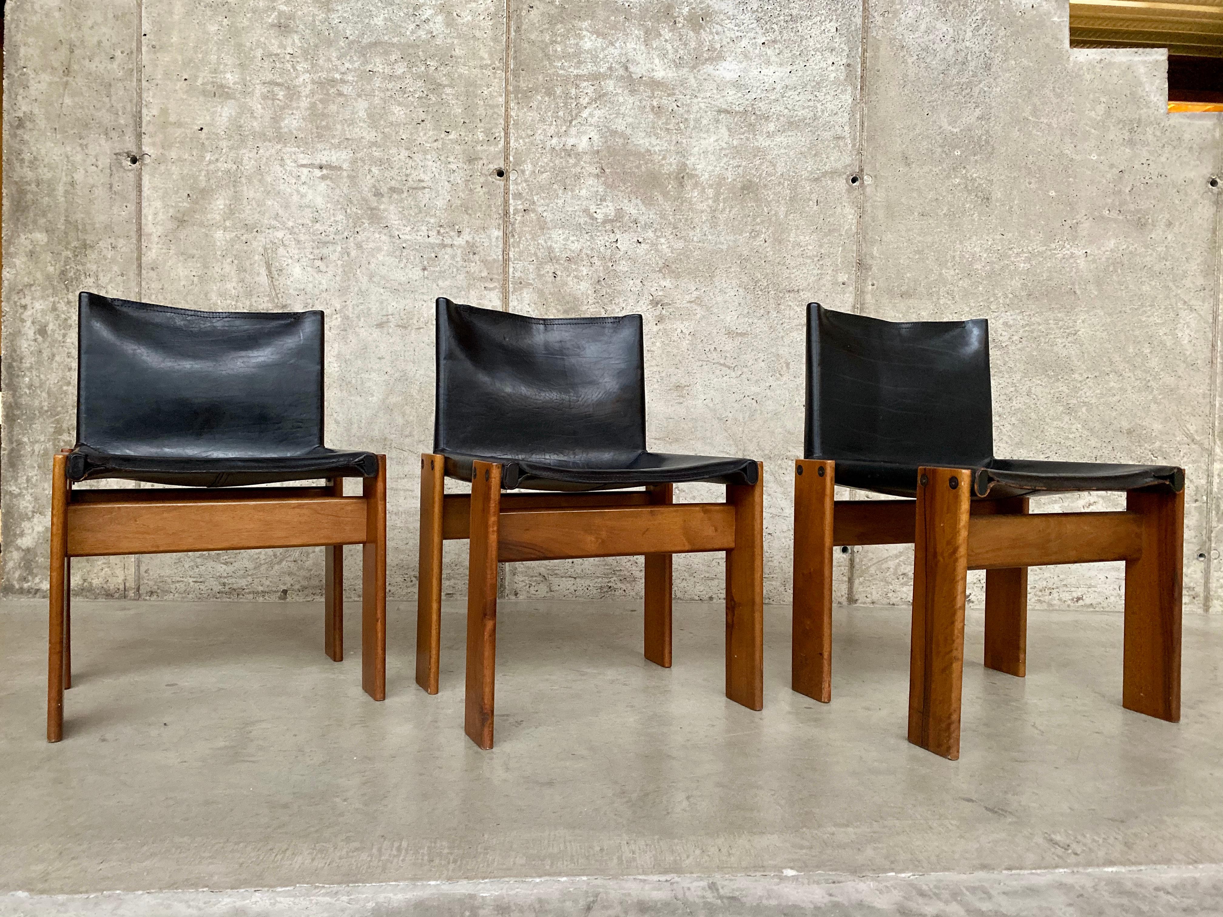 Afra & Tobia Scarpa “Monk” Dining Chairs for Molteni, 1973, Set of 6 4