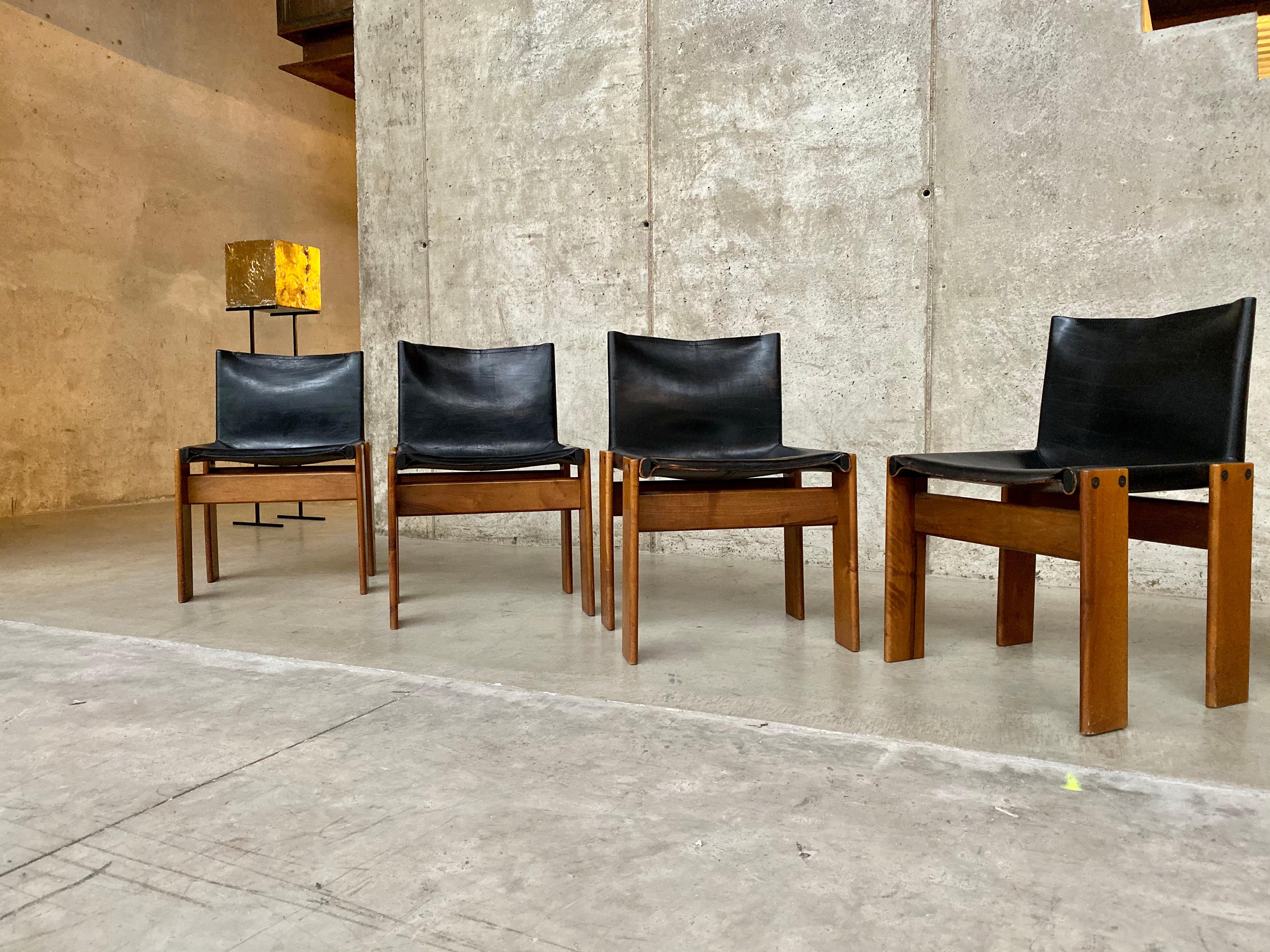 Afra & Tobia Scarpa “Monk” Dining Chairs for Molteni, 1973, Set of 6 5