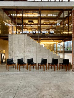 Afra & Tobia Scarpa “Monk” Dining Chairs for Molteni, 1973, Set of 6